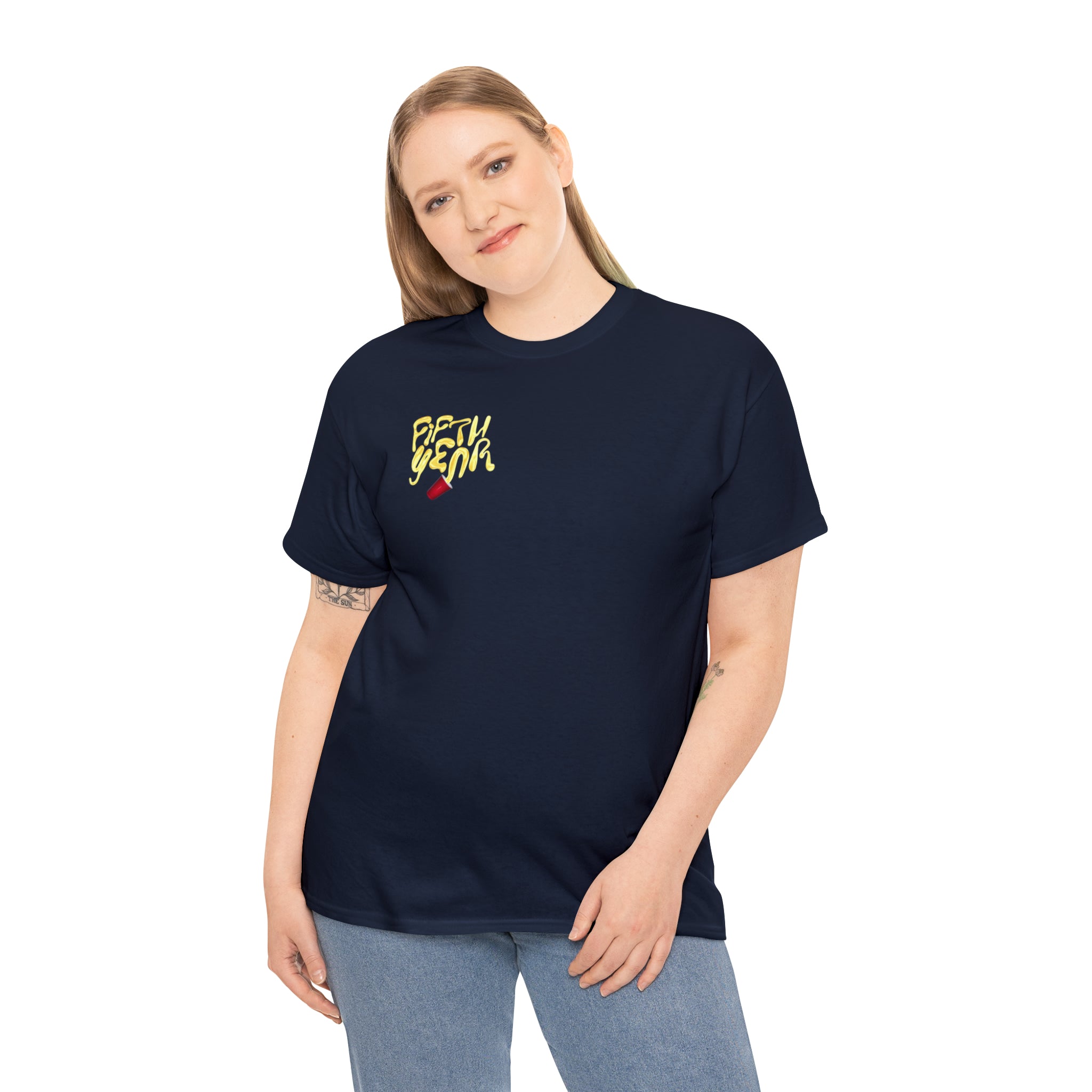 Fifth Year Beer Spill Front and Back - Unisex Heavy Cotton Tee
