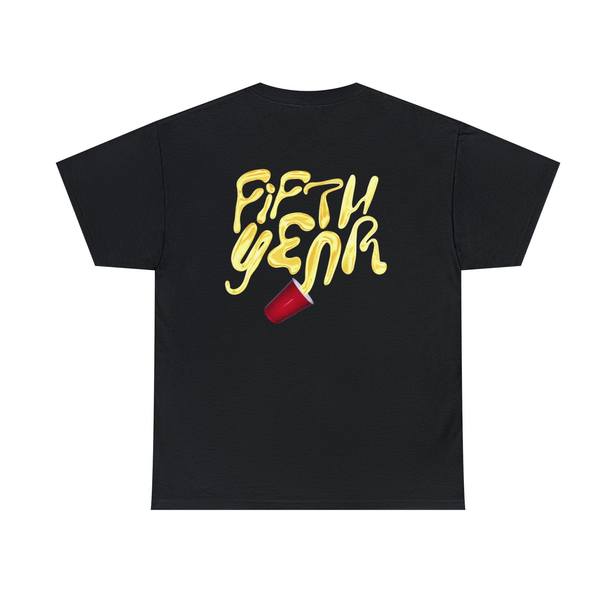 Fifth Year Beer Spill Front and Back - Unisex Heavy Cotton Tee