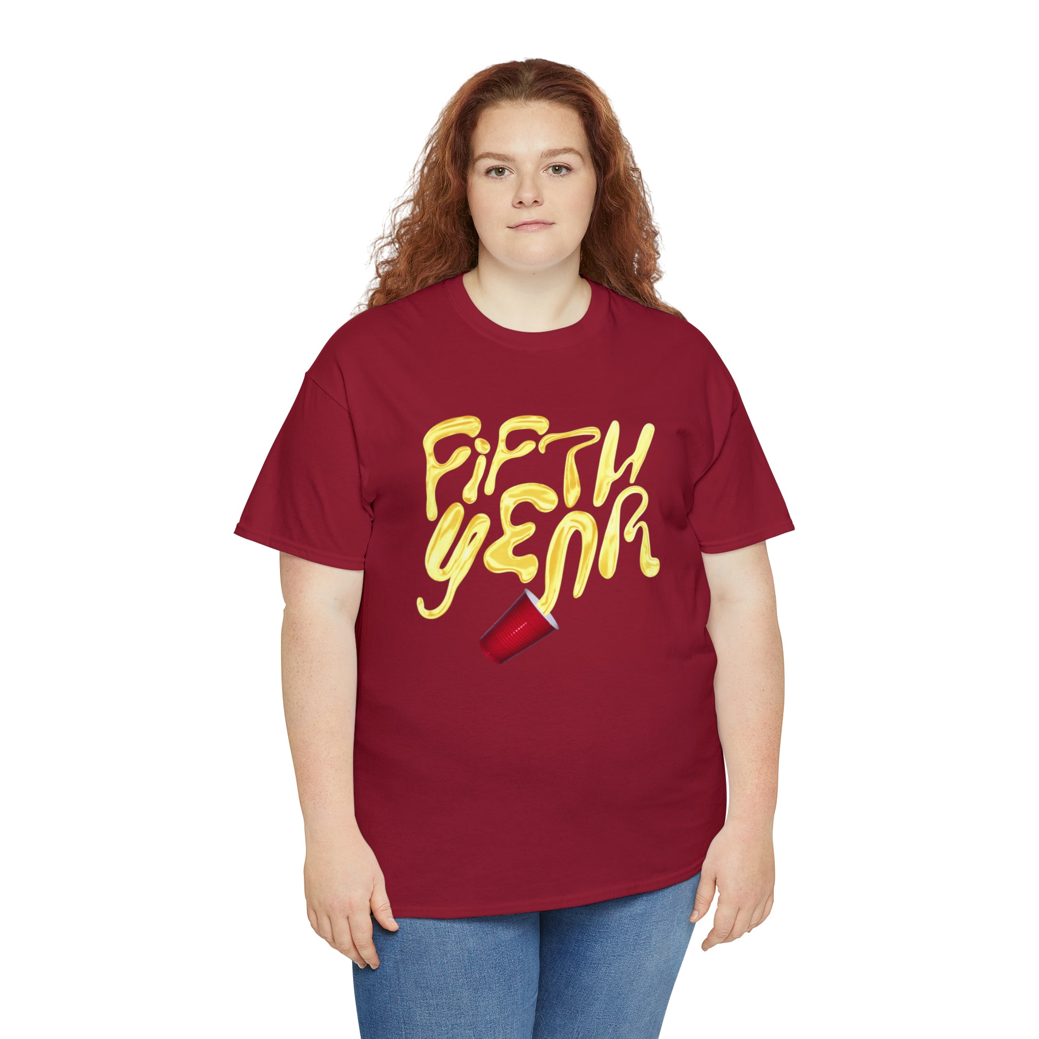 Fifth Year Beer Spill- Unisex Heavy Cotton Tee