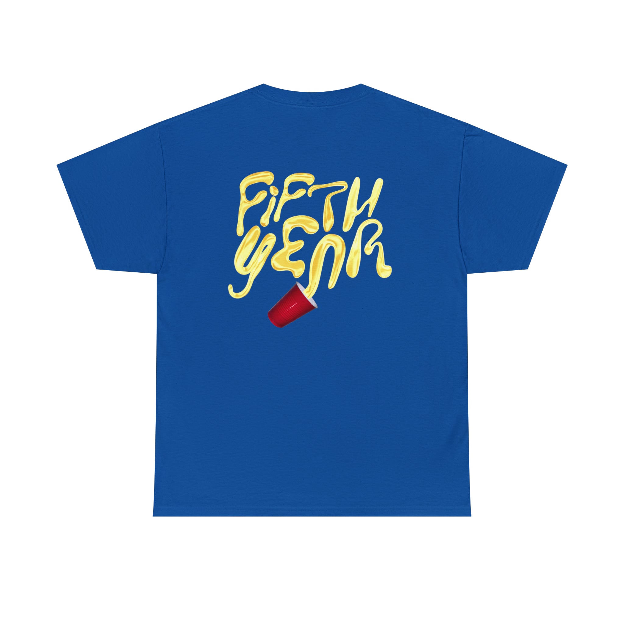 Fifth Year Beer Spill Front and Back - Unisex Heavy Cotton Tee