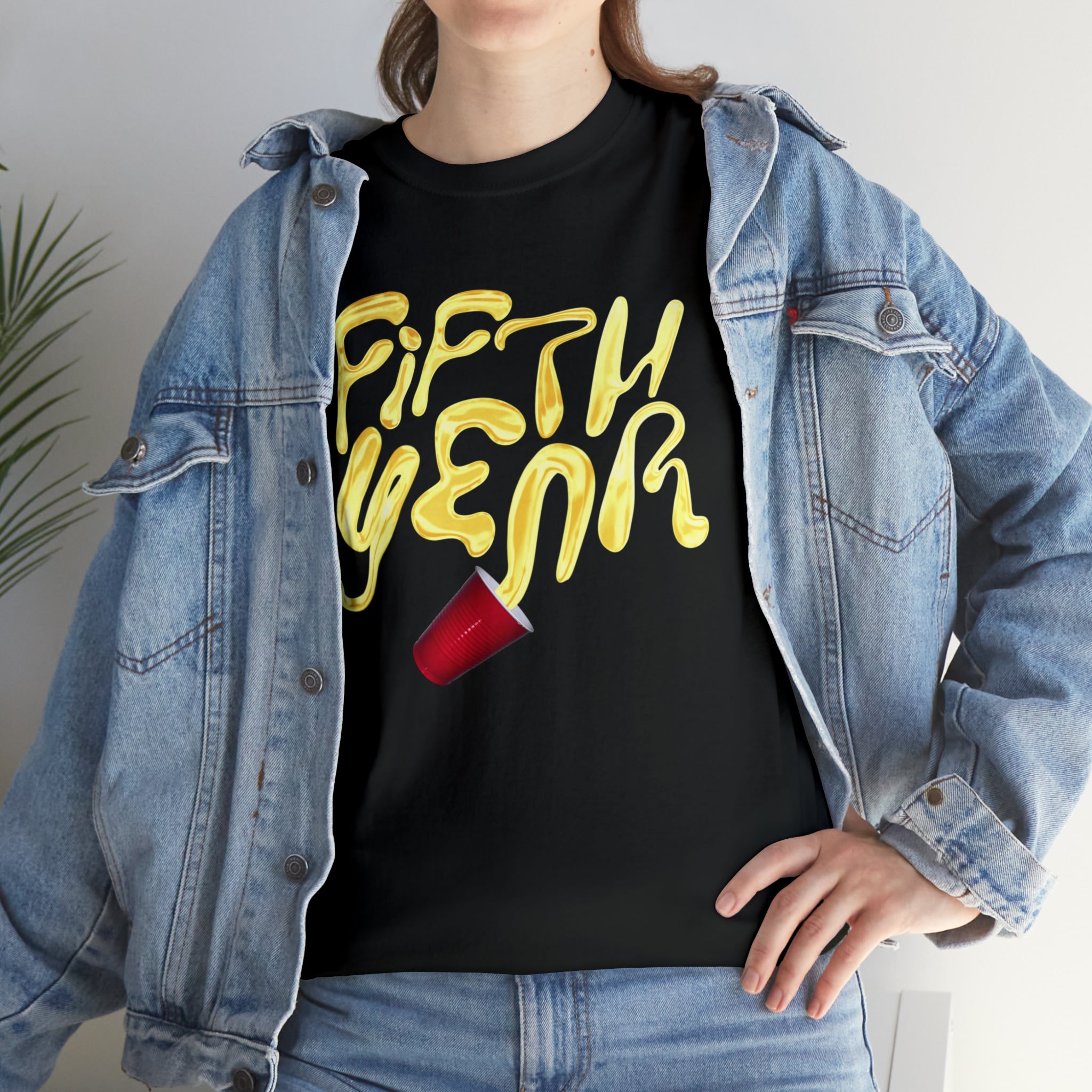 Fifth Year Beer Spill- Unisex Heavy Cotton Tee