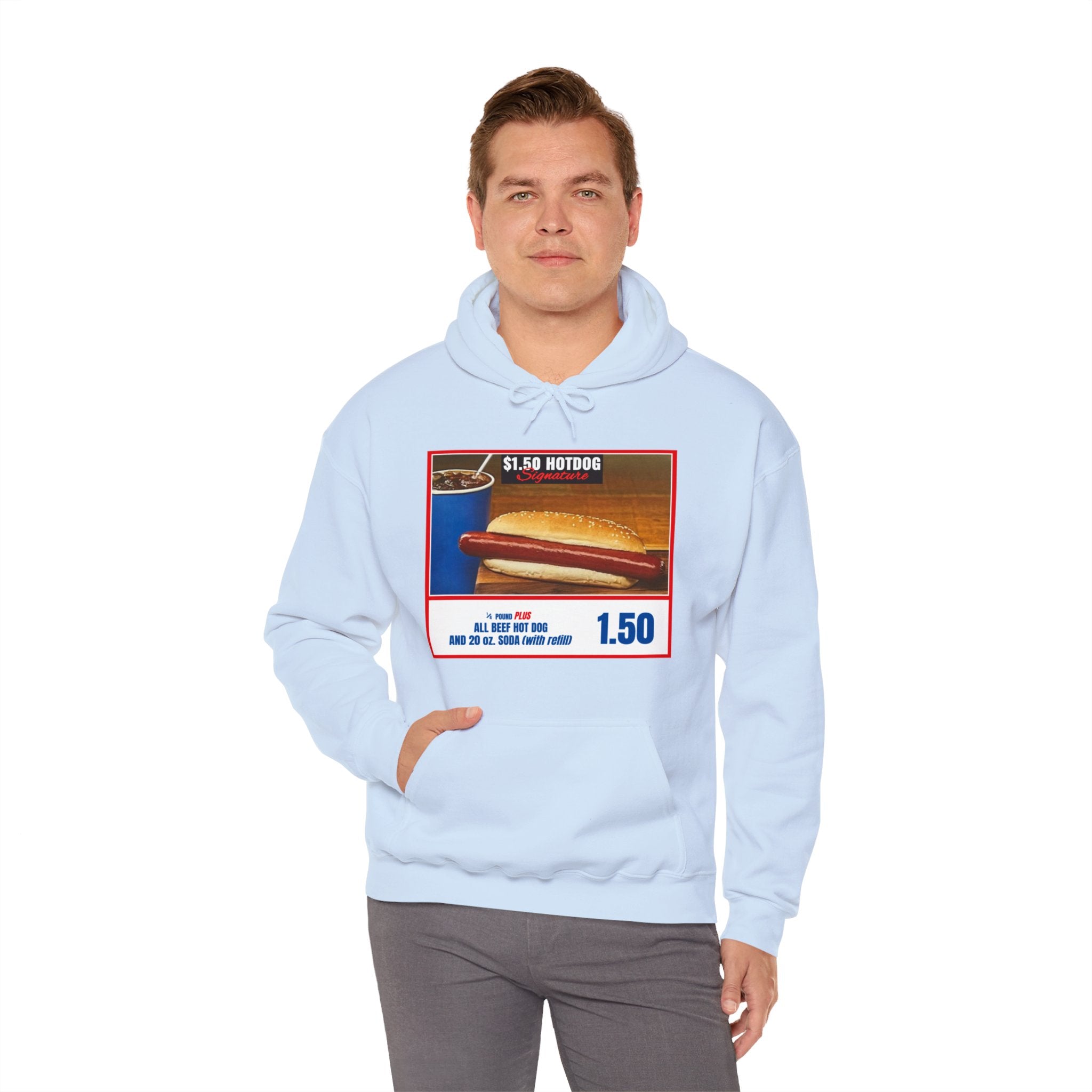 Costco $1.50 Hotdog (with back quote) - Unisex Heavy Blend™ Hooded Sweatshirt