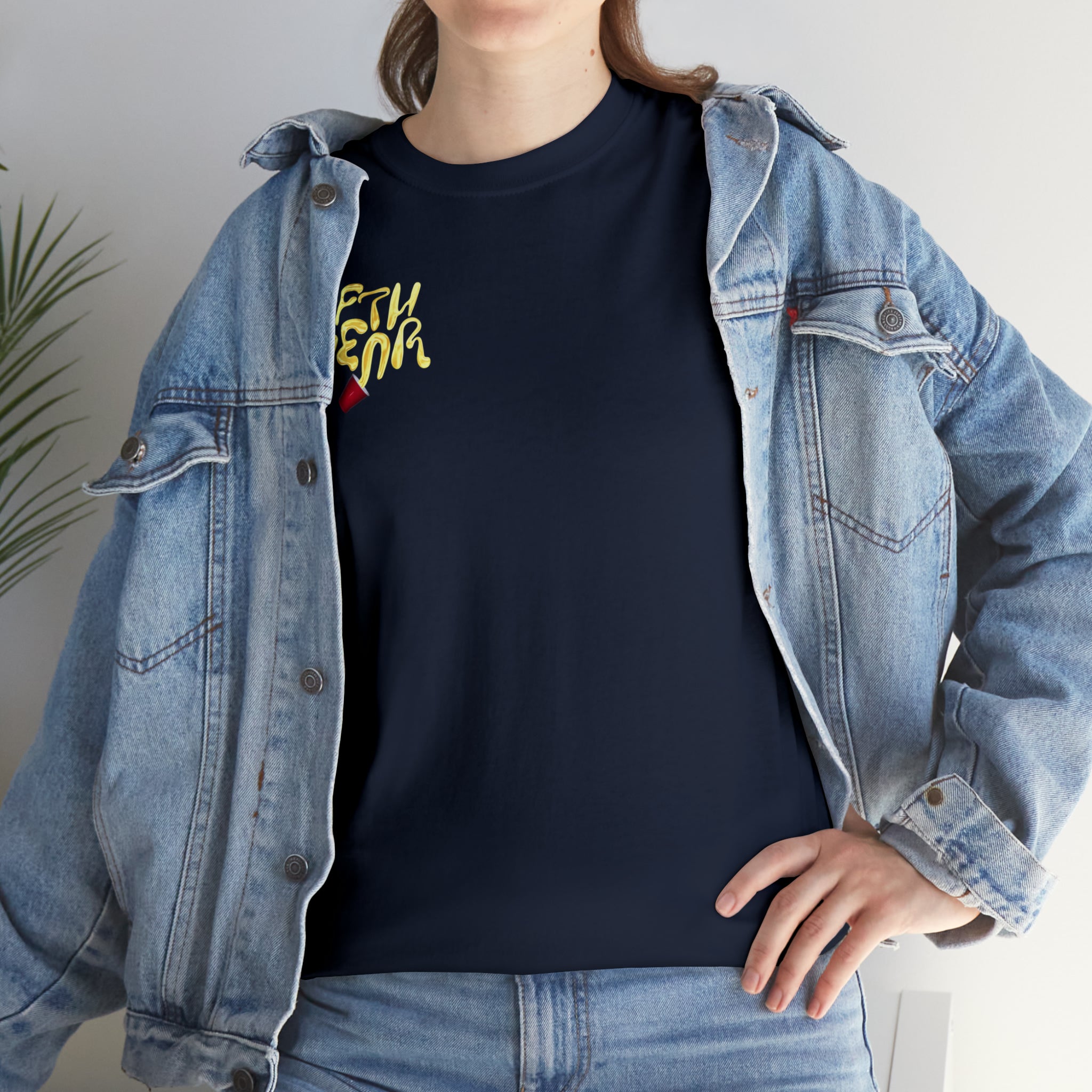 Fifth Year Beer Spill Front and Back - Unisex Heavy Cotton Tee