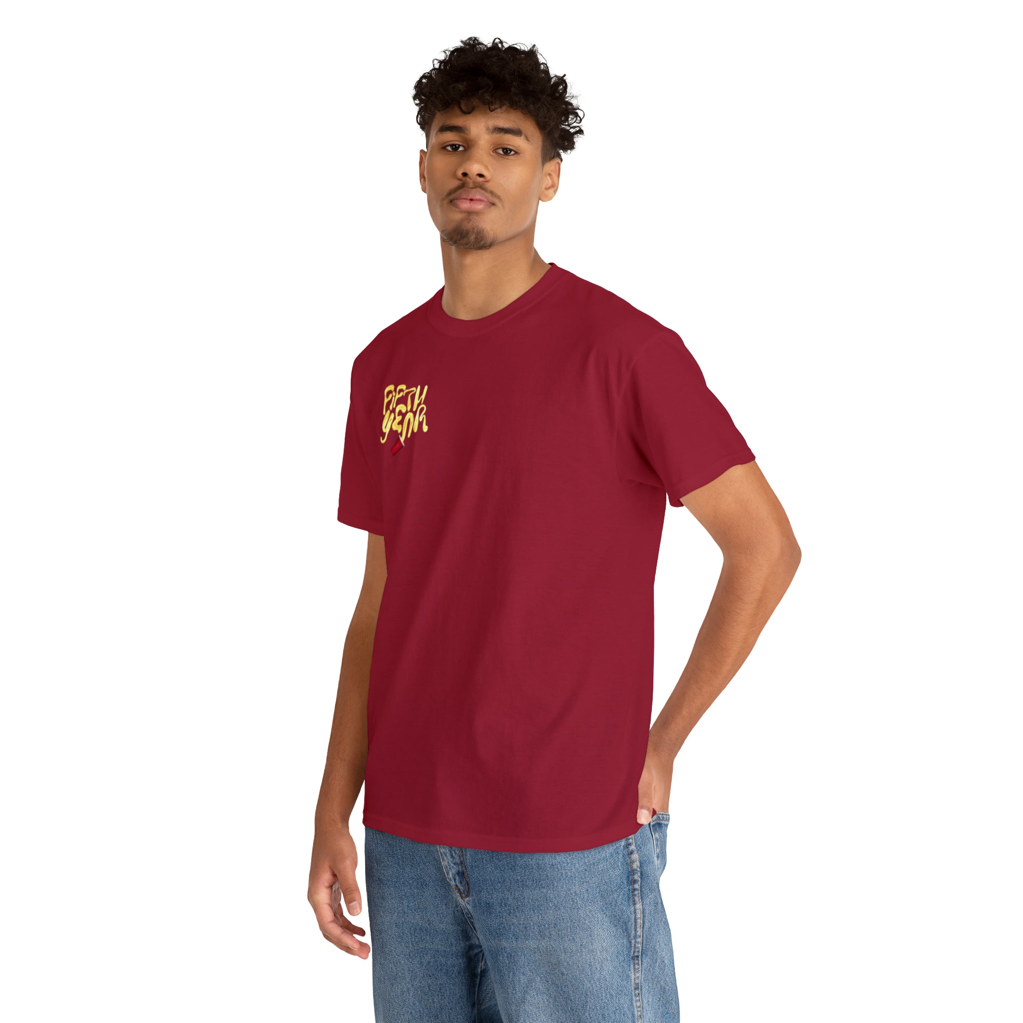 Fifth Year Beer Spill Front and Back - Unisex Heavy Cotton Tee