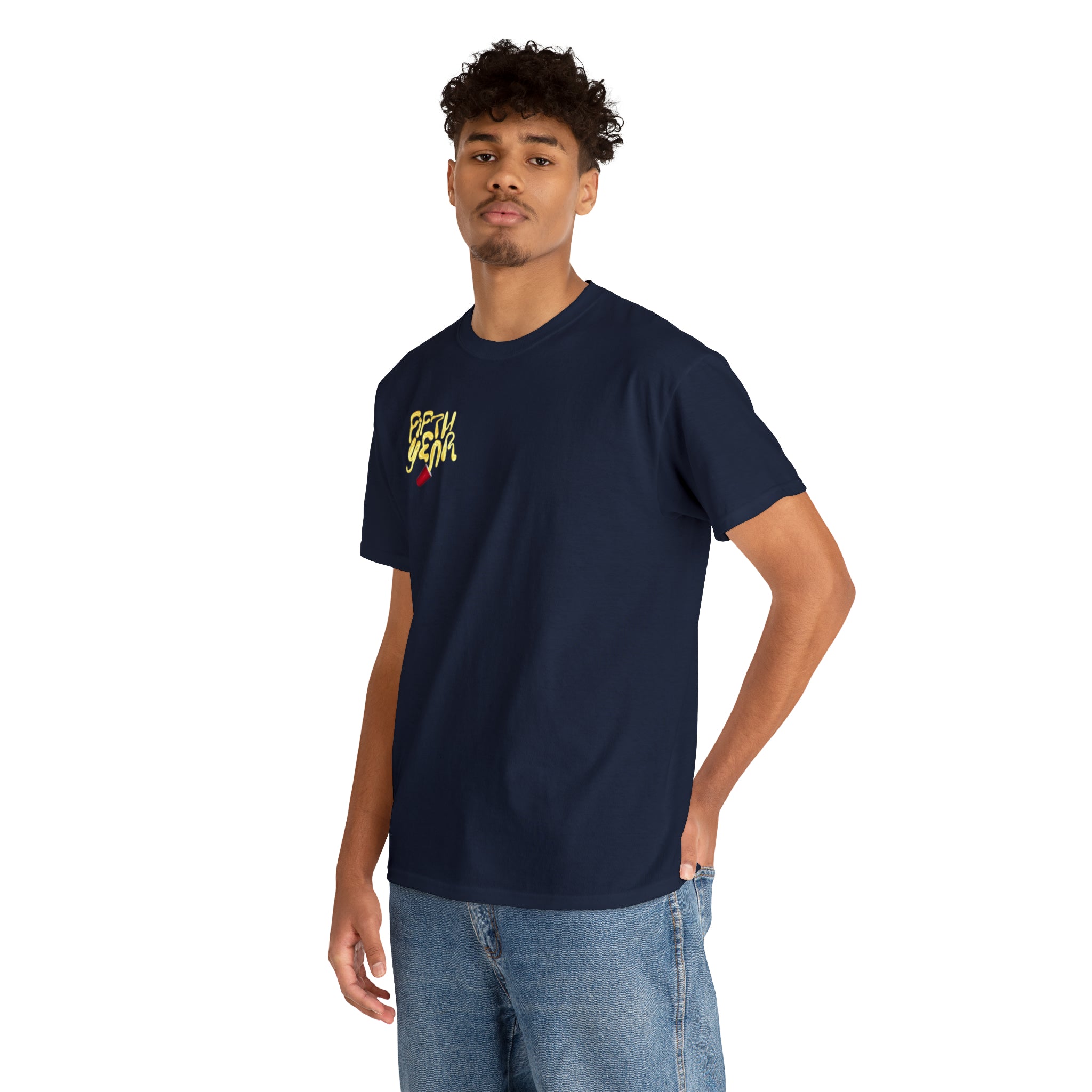 Fifth Year Beer Spill Front and Back - Unisex Heavy Cotton Tee