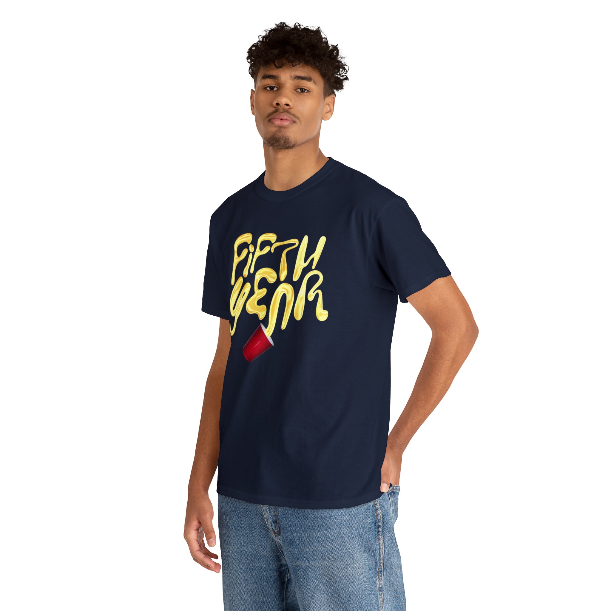 Fifth Year Beer Spill- Unisex Heavy Cotton Tee