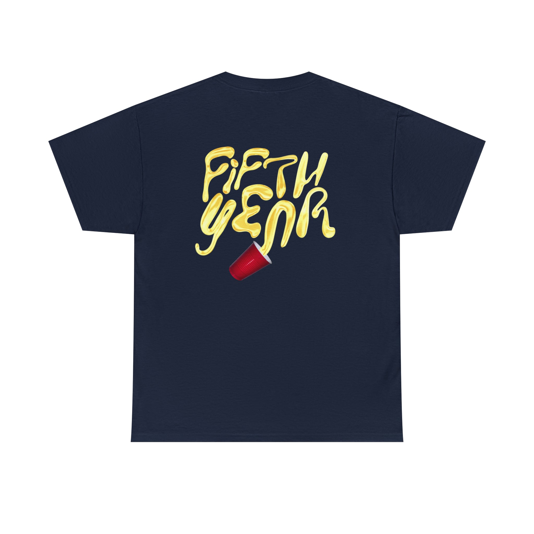 Fifth Year Beer Spill Front and Back - Unisex Heavy Cotton Tee