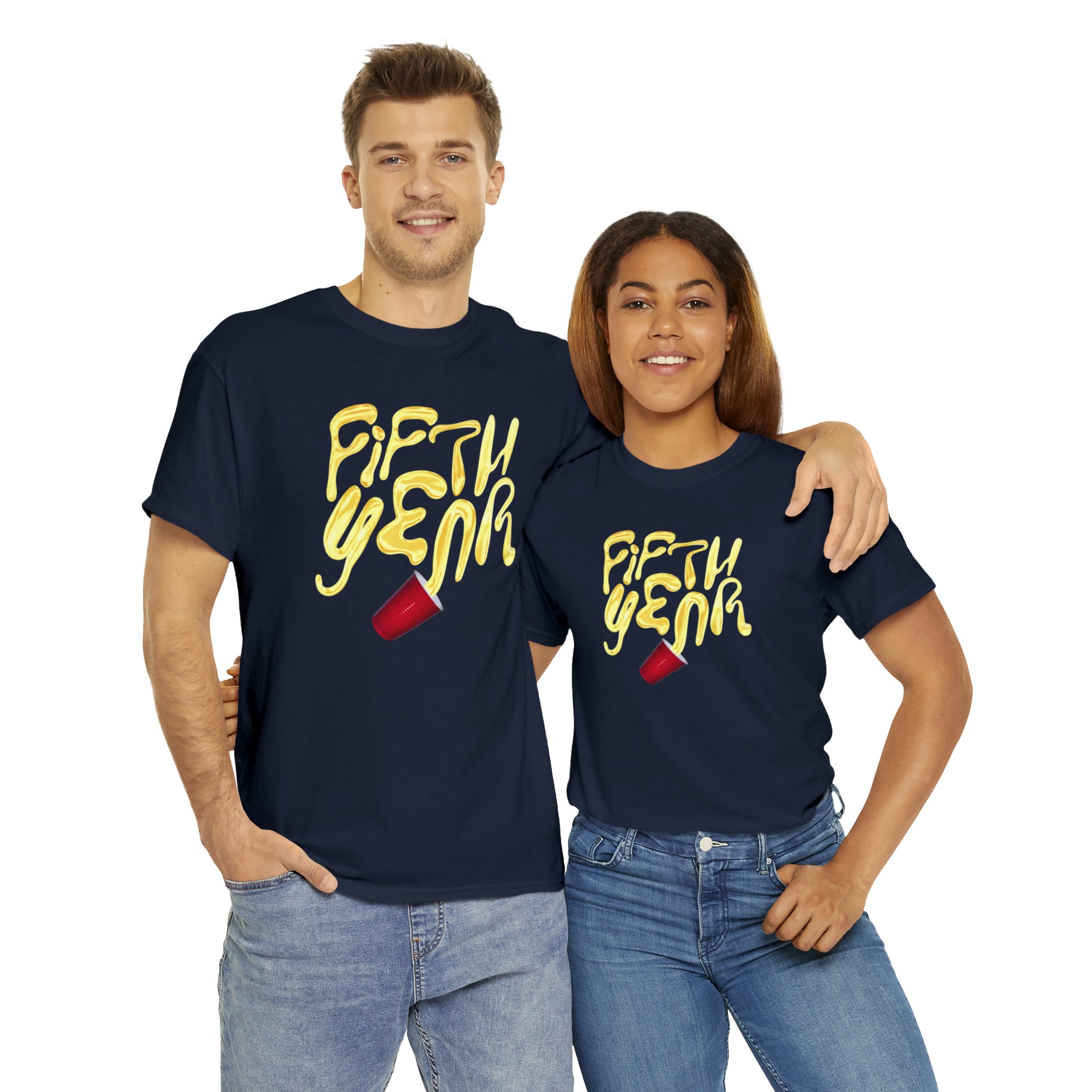 Fifth Year Beer Spill- Unisex Heavy Cotton Tee