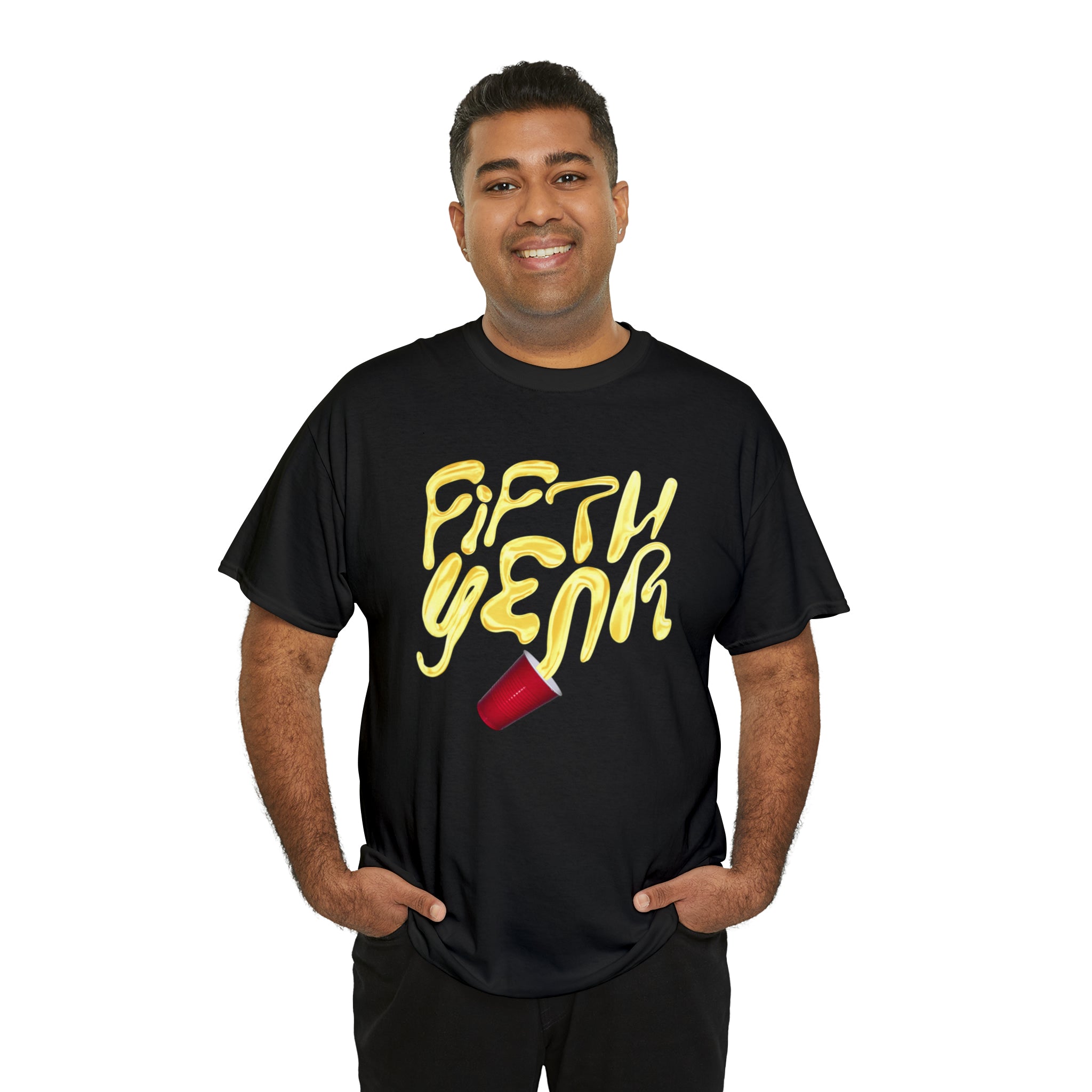 Fifth Year Beer Spill- Unisex Heavy Cotton Tee