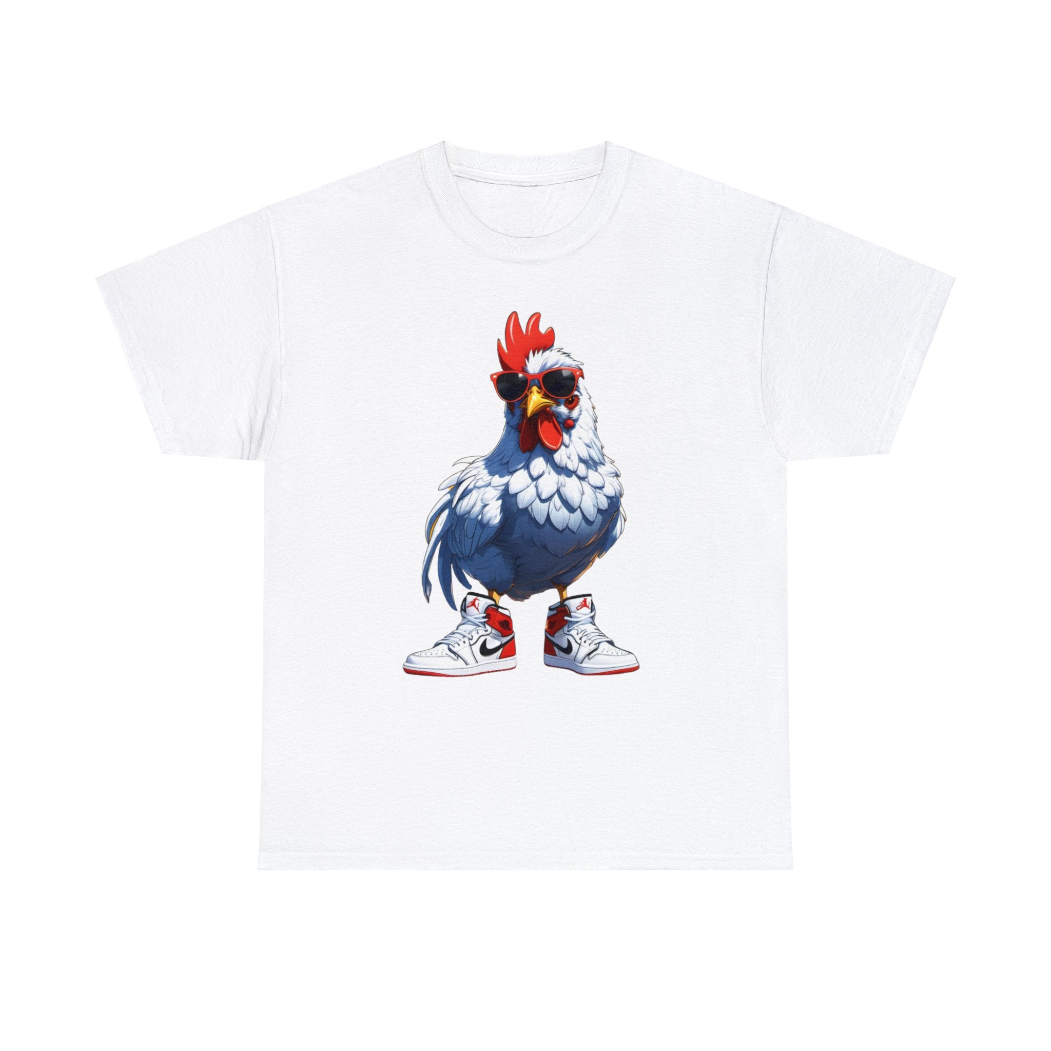 Chicken with Sunglasses and Air Jordans - Unisex Heavy Cotton Tee