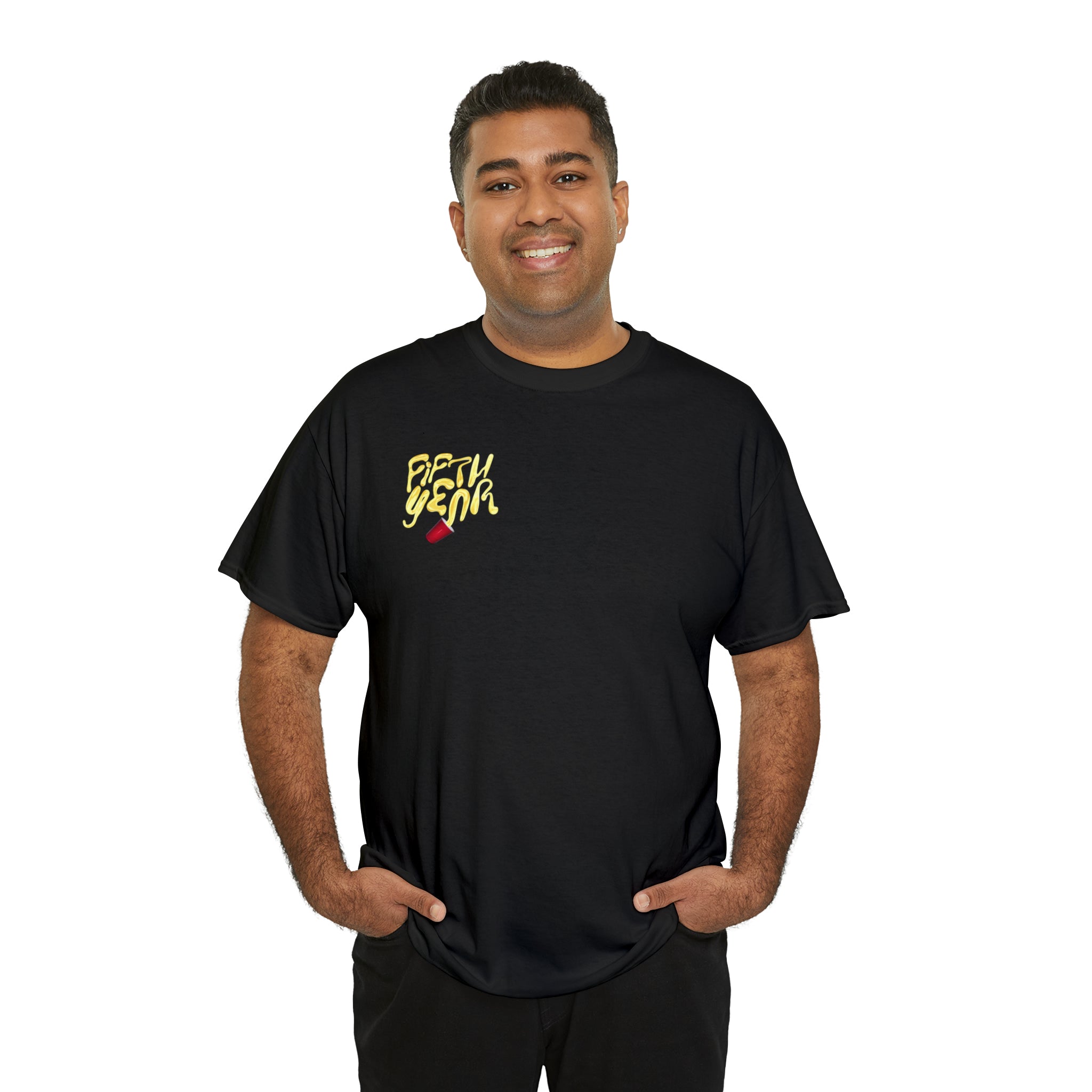 Fifth Year Beer Spill Front and Back - Unisex Heavy Cotton Tee