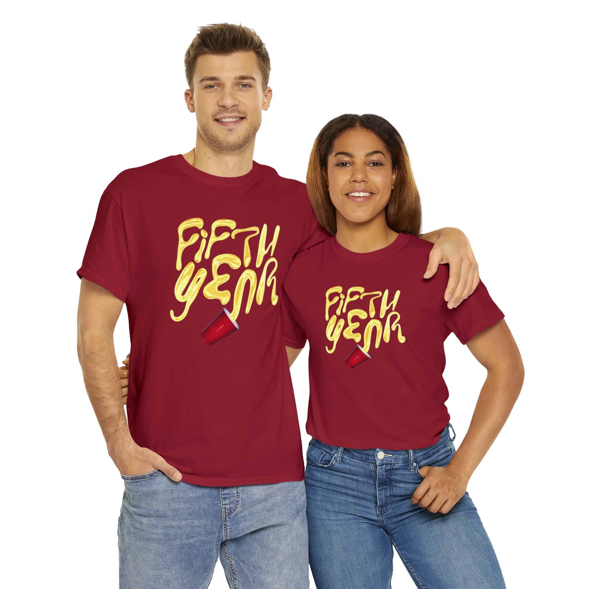 Fifth Year Beer Spill- Unisex Heavy Cotton Tee