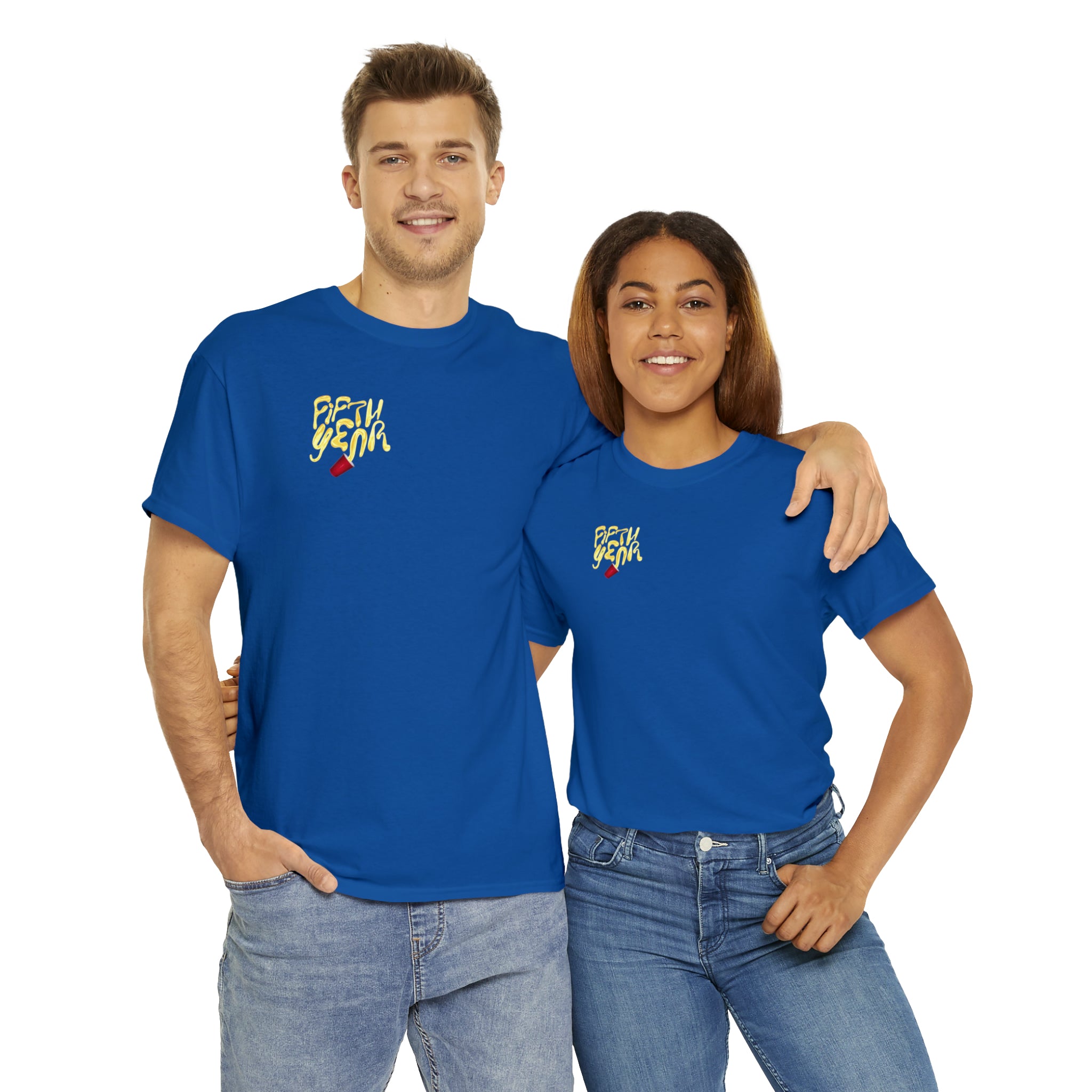 Fifth Year Beer Spill Front and Back - Unisex Heavy Cotton Tee