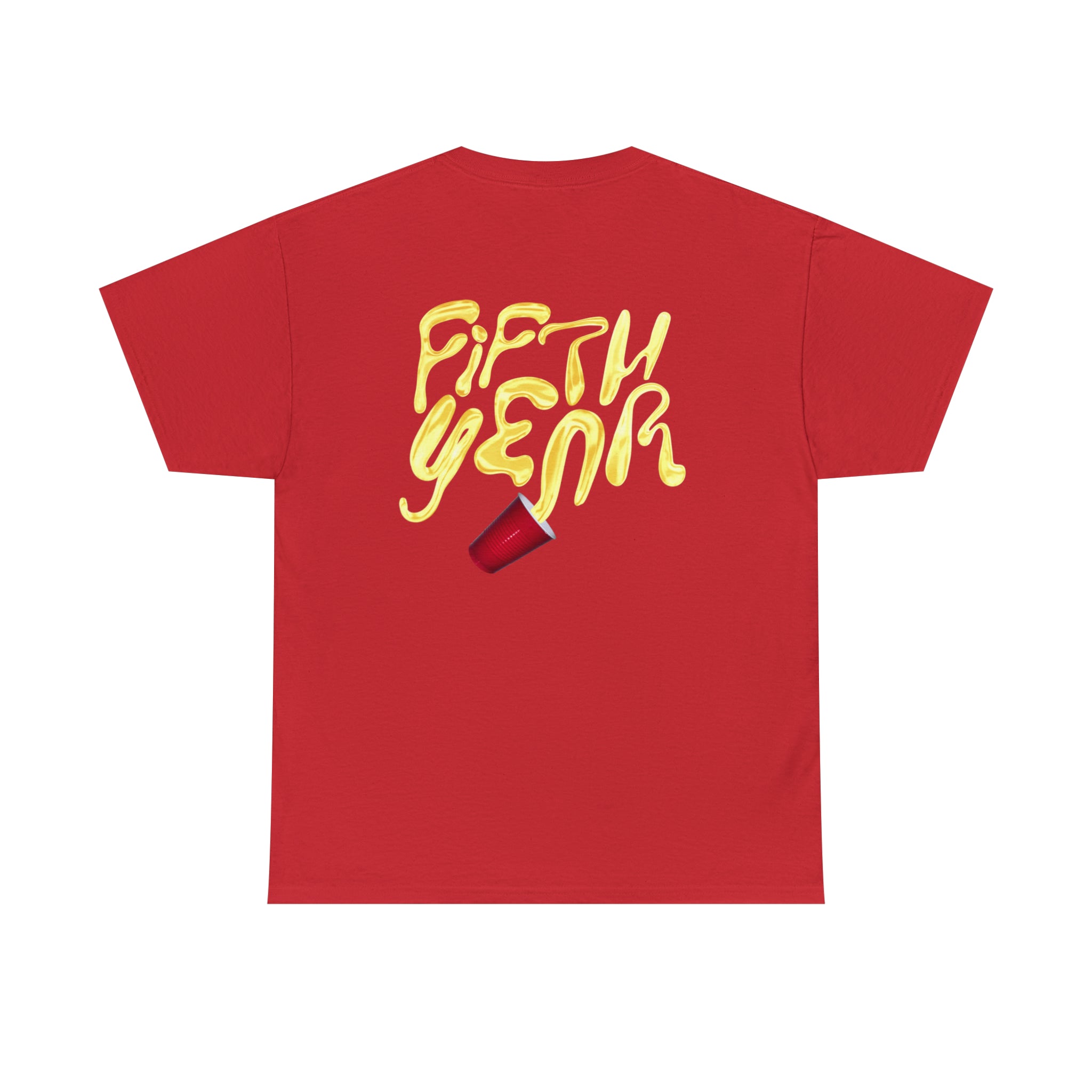 Fifth Year Beer Spill Front and Back - Unisex Heavy Cotton Tee