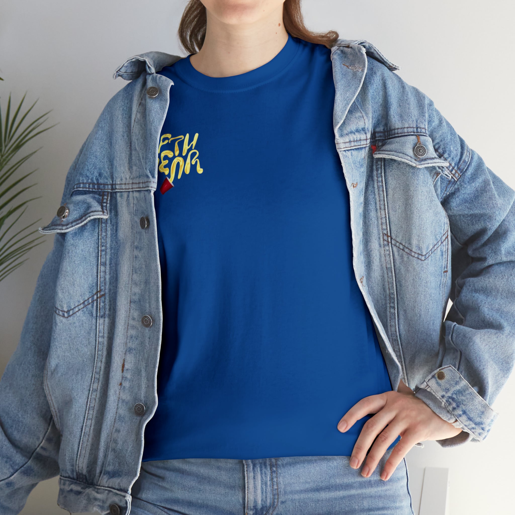 Fifth Year Beer Spill Front and Back - Unisex Heavy Cotton Tee