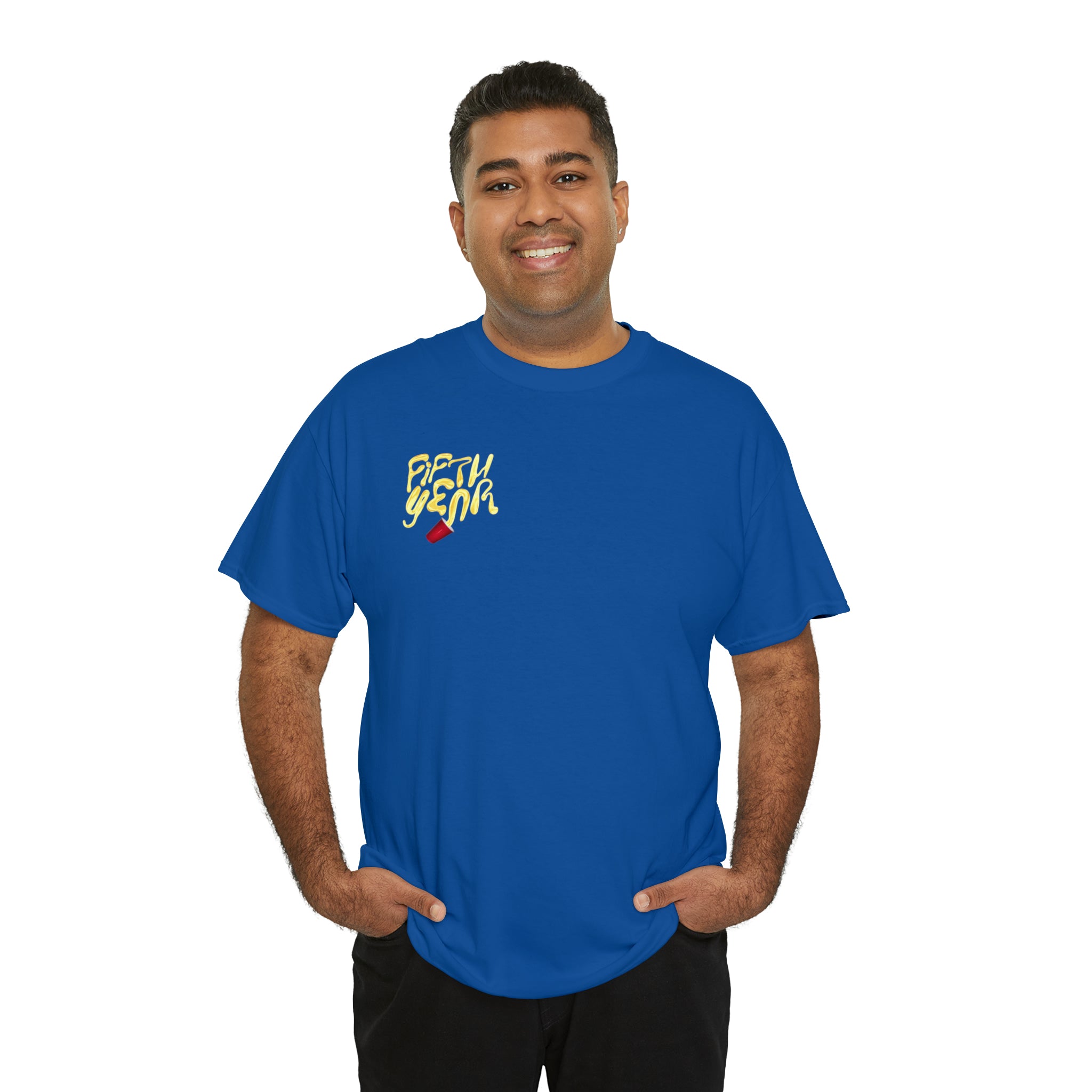 Fifth Year Beer Spill Front and Back - Unisex Heavy Cotton Tee