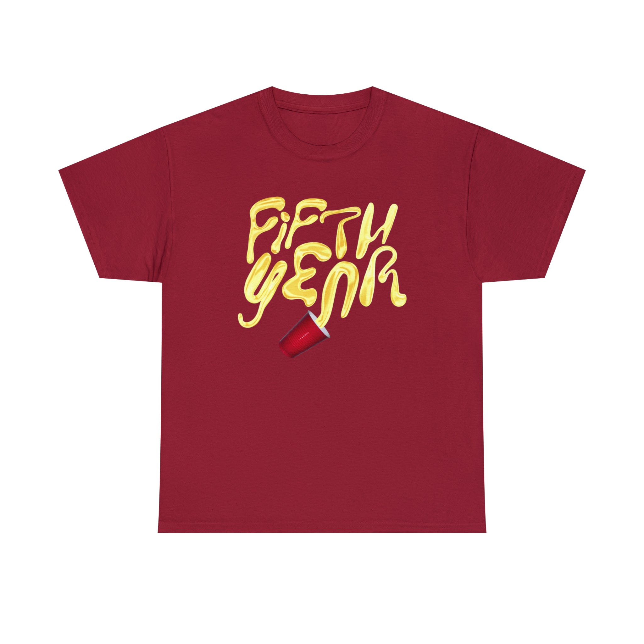 Fifth Year Beer Spill- Unisex Heavy Cotton Tee