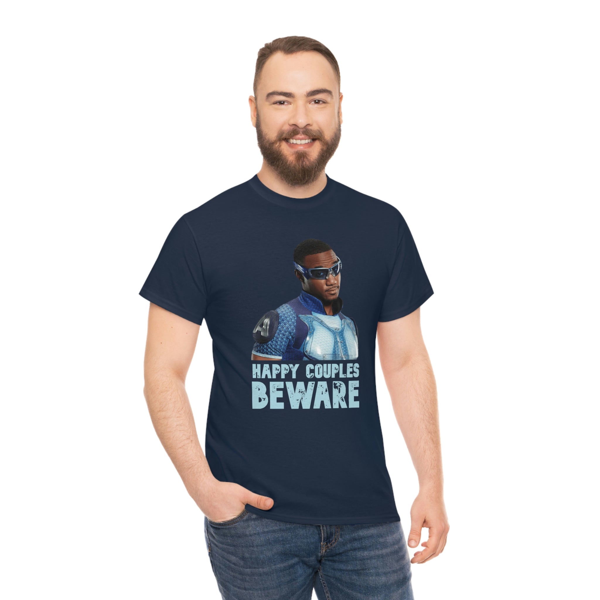 Happy Couples Beware - Unisex Heavy Cotton Tee - White and Black