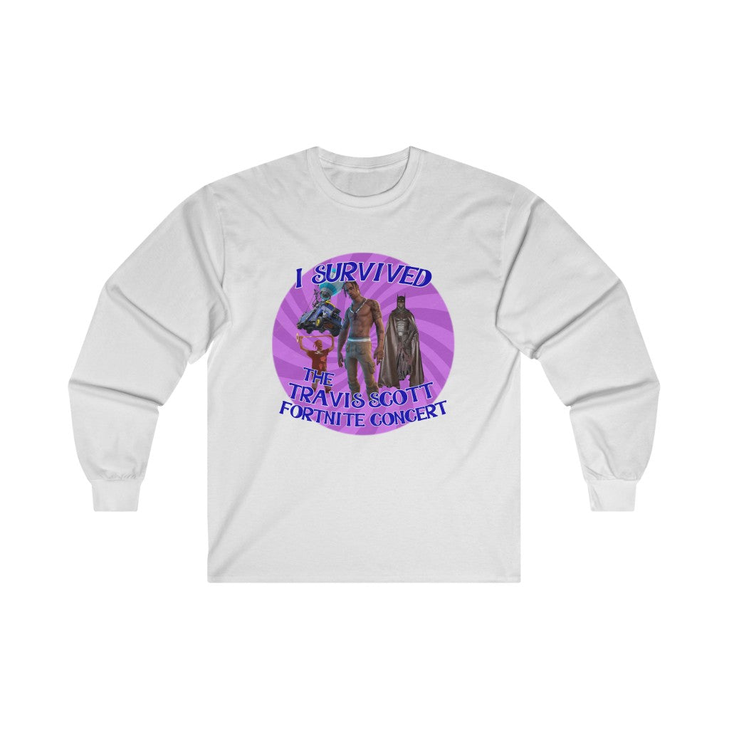 I Survived the Travis Scott Fortnite Concert - Ultra Cotton Long Sleeve Tee - All Colors