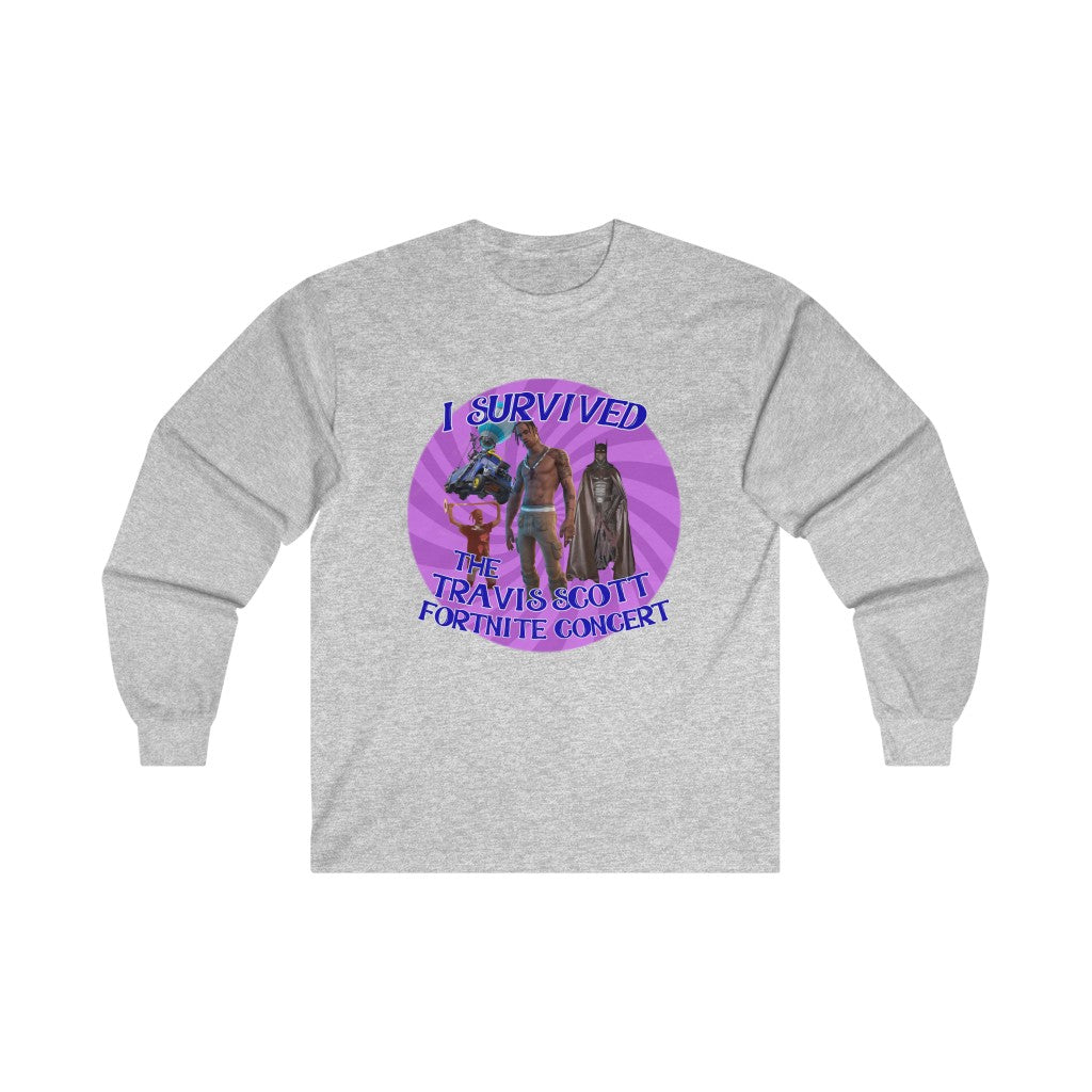 I Survived the Travis Scott Fortnite Concert - Ultra Cotton Long Sleeve Tee - All Colors
