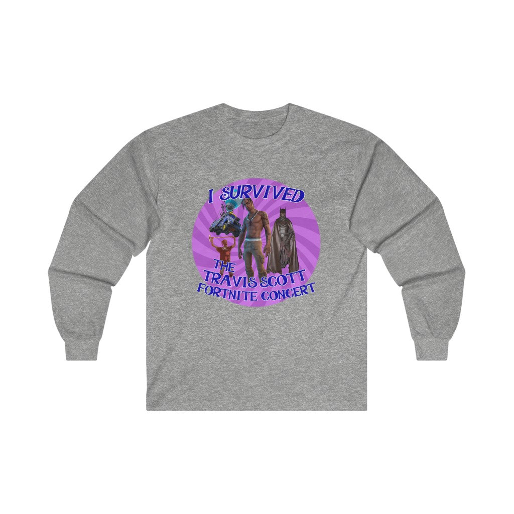 I Survived the Travis Scott Fortnite Concert - Ultra Cotton Long Sleeve Tee - All Colors