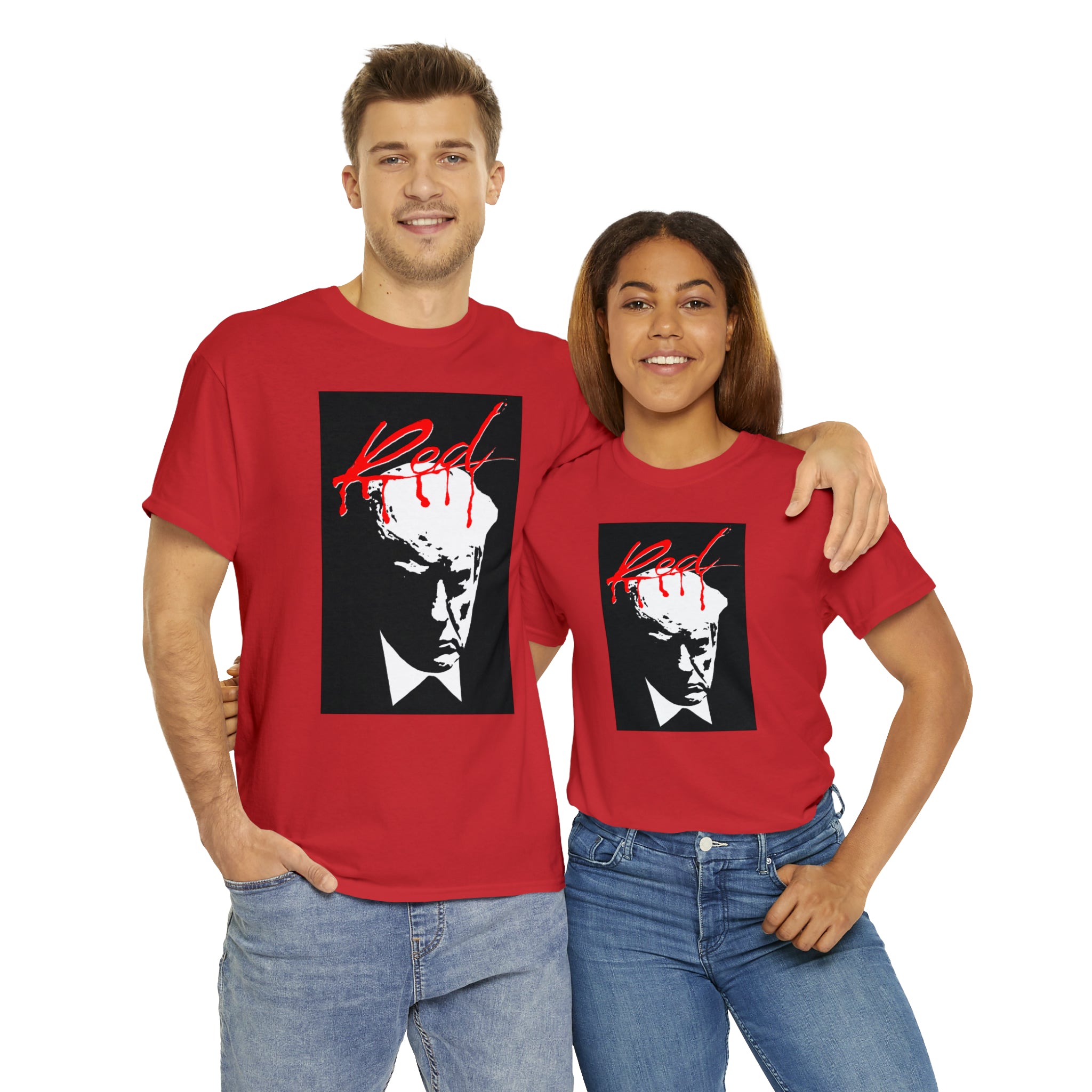 Trump Mugshot Whole Lotta Red Album Cover- Unisex Heavy Cotton Tee