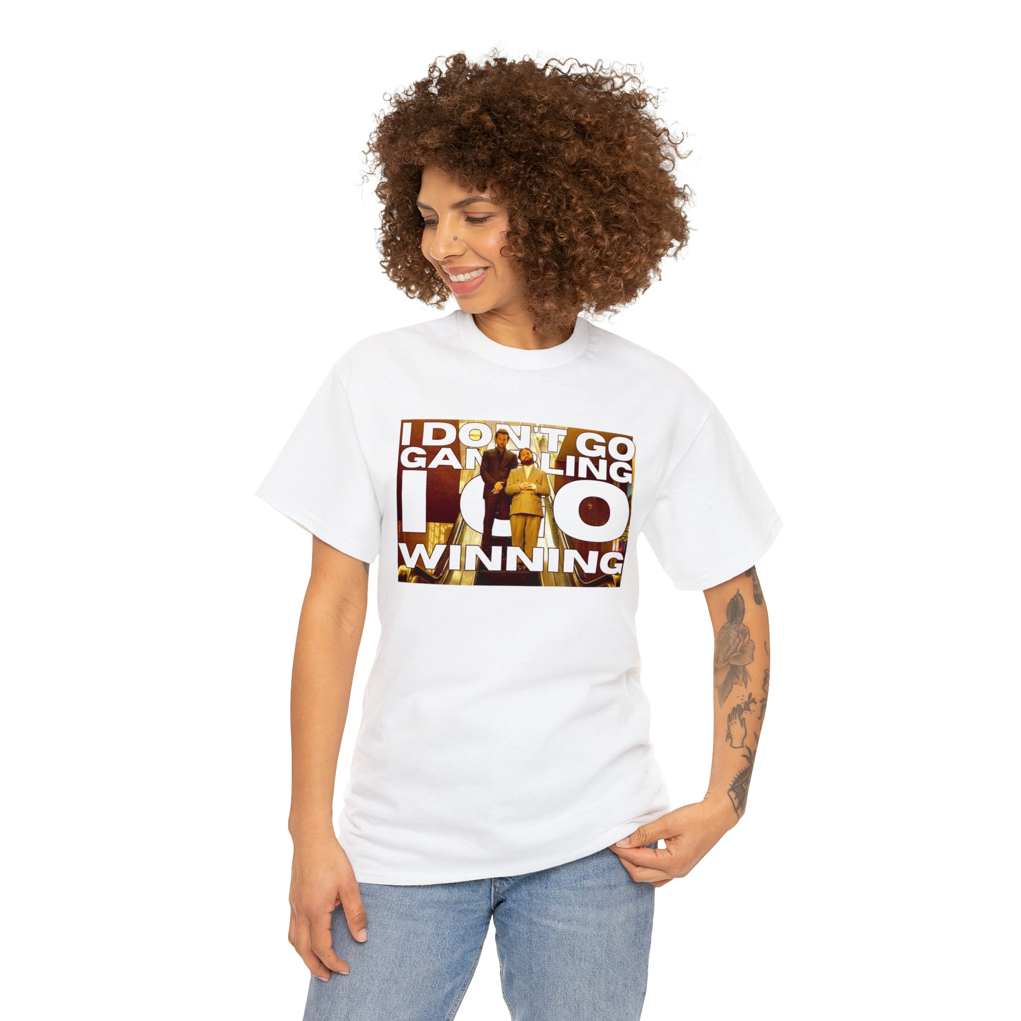 'I don't go Gambling I go Winning" Allen Hangover - Unisex Heavy Cotton Tee