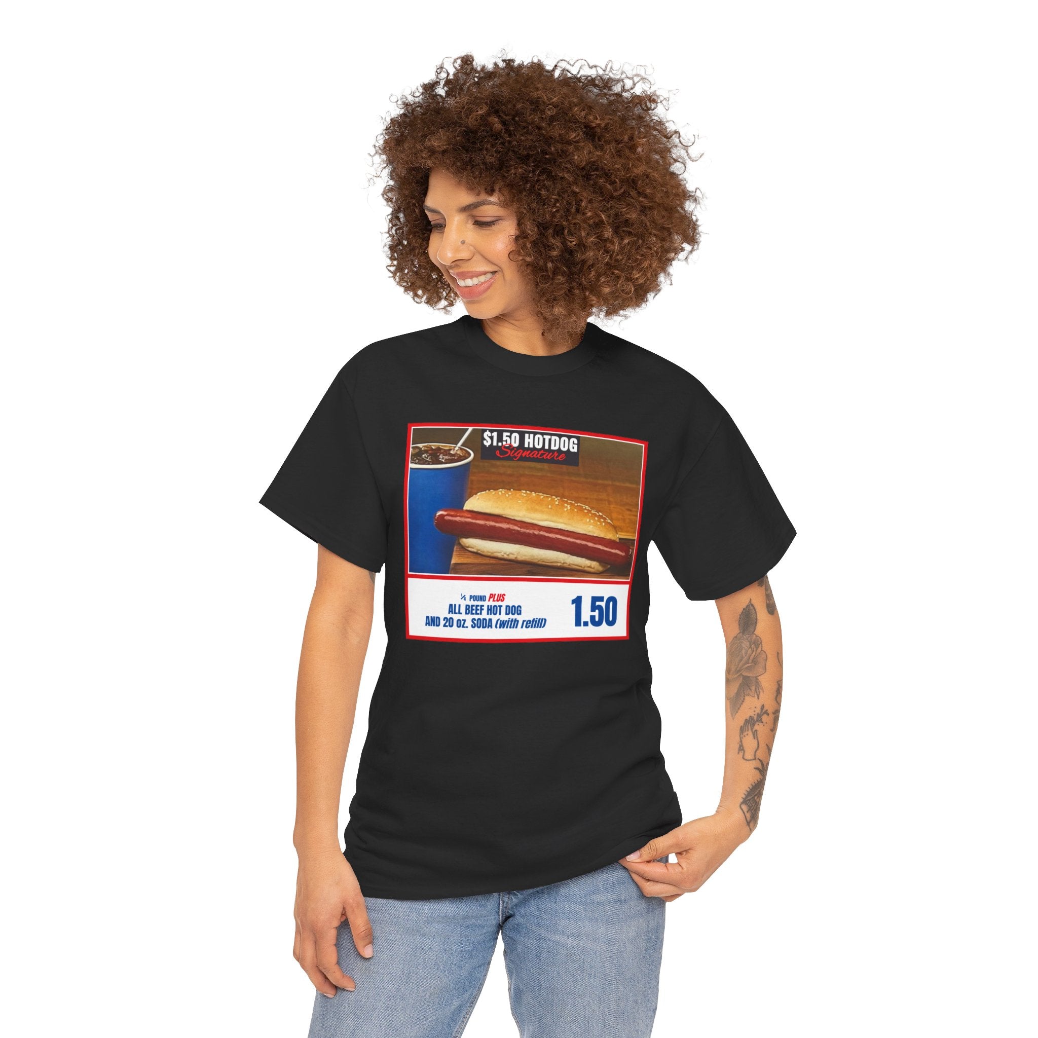 Costco Hotdog T-Shirt (with back quote) - Unisex Heavy Cotton Tee