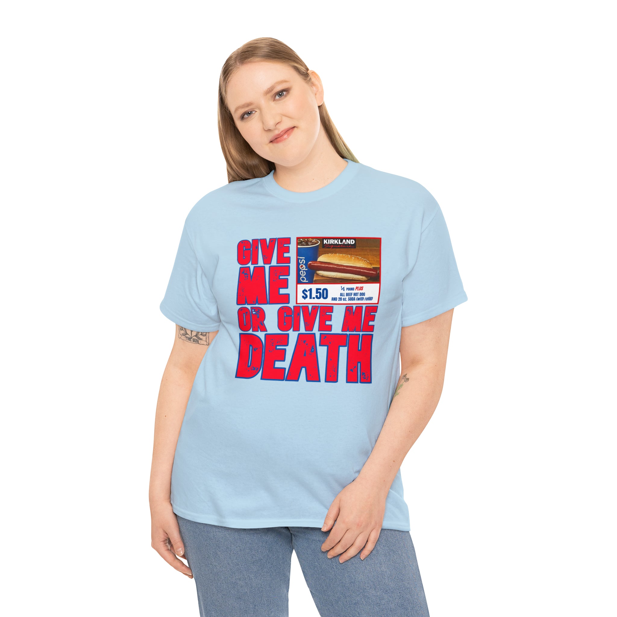 Give me costco $1.50 hotdog or give me death - Unisex Heavy Cotton Tee