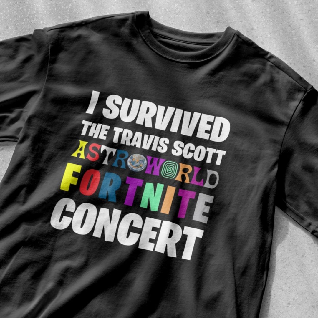 I SURVIVED THE TRAVIS SCOTT FORTNITE CONCERT - Unisex Heavy Cotton Tee - All Colors