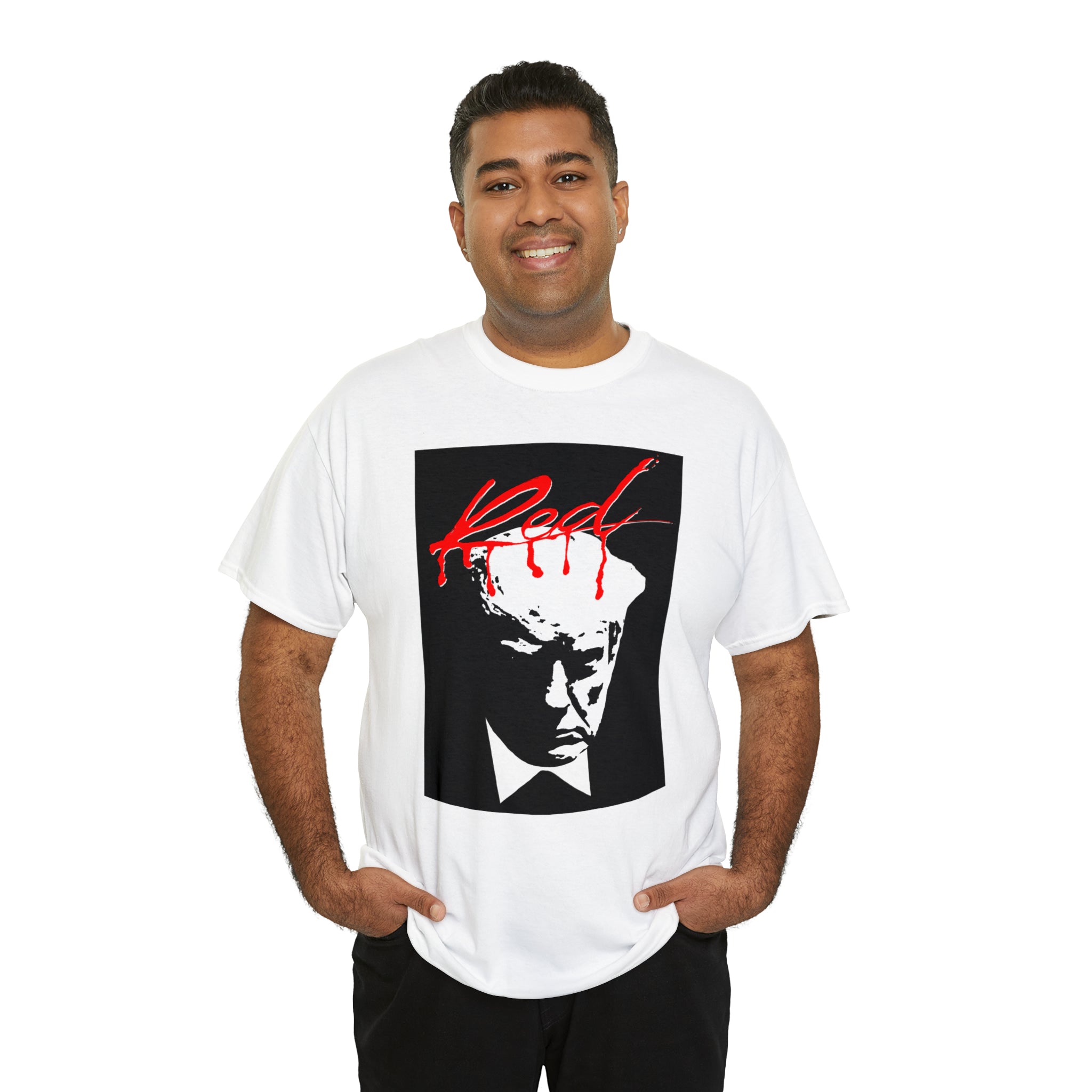 Trump Mugshot Whole Lotta Red Album Cover- Unisex Heavy Cotton Tee