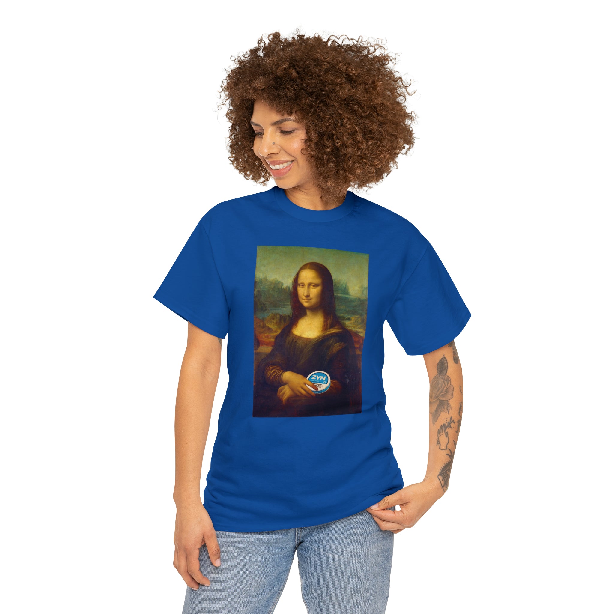 Mona Lisa with Zyns - Unisex Heavy Cotton Tee