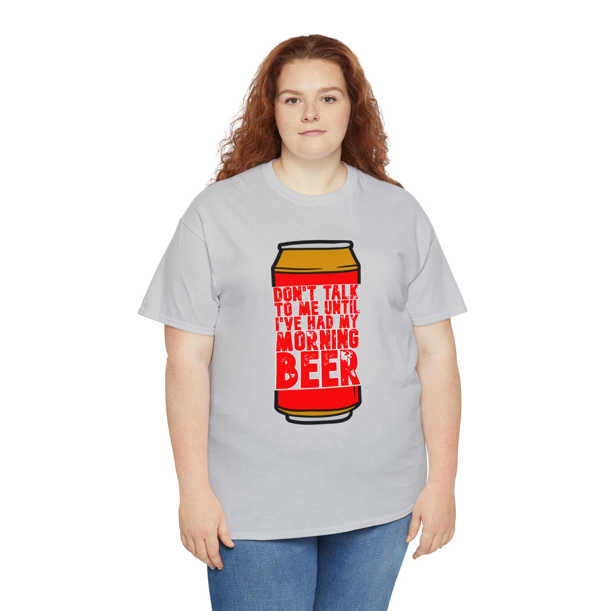 Don't talk to me until I've had my morning beer Unisex Heavy Cotton Tee