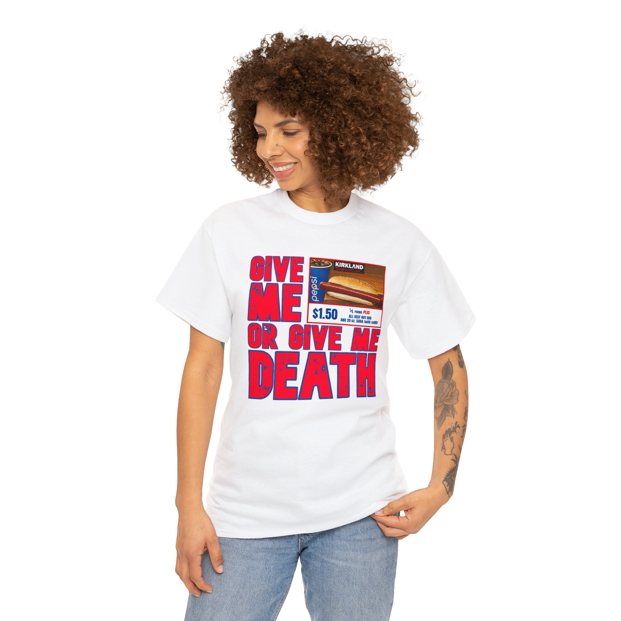 Give me costco $1.50 hotdog or give me death - Unisex Heavy Cotton Tee