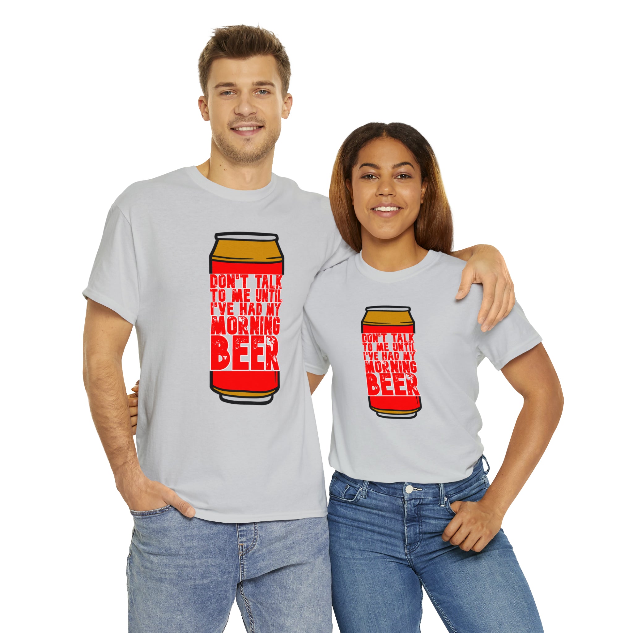 Don't talk to me until I've had my morning beer Unisex Heavy Cotton Tee