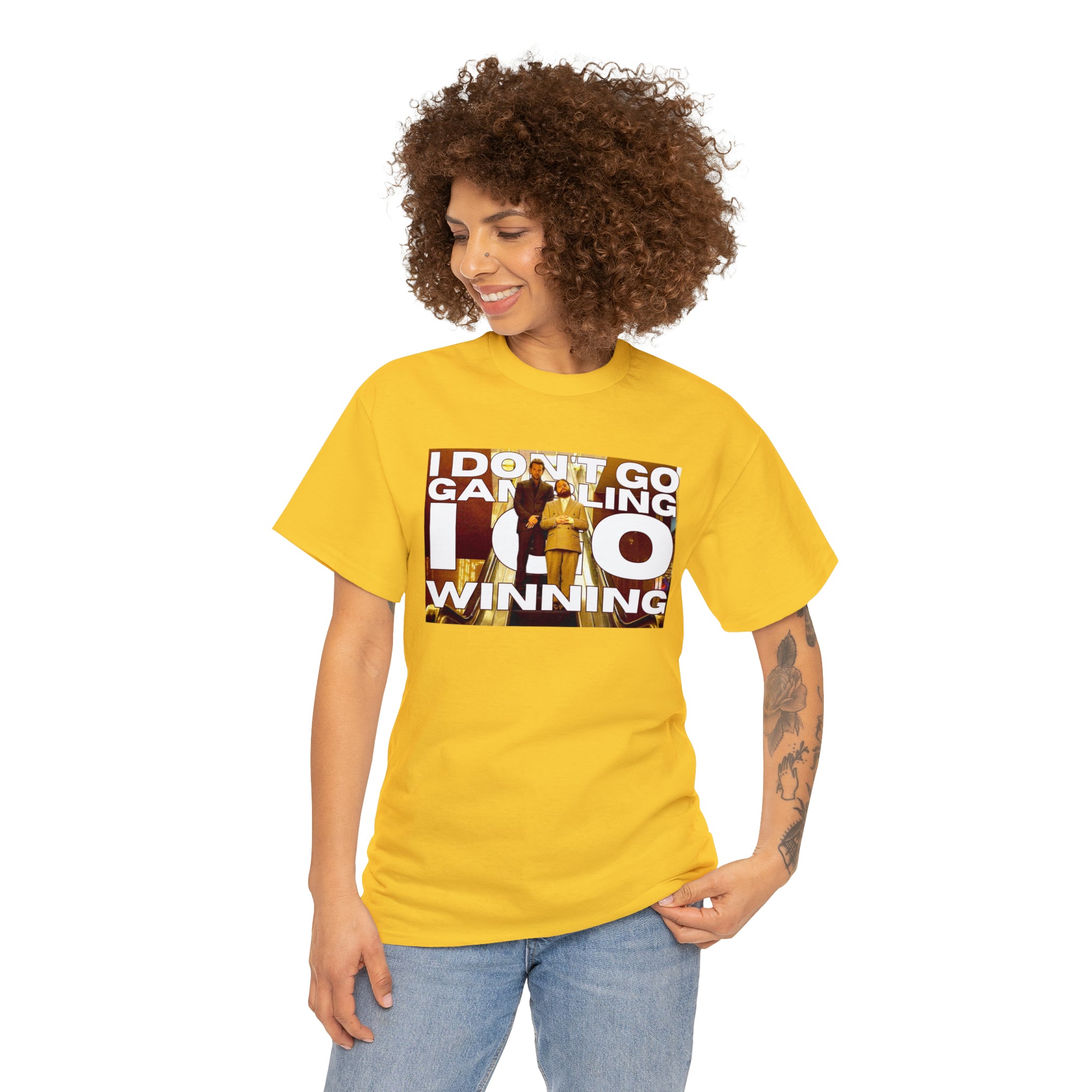 'I don't go Gambling I go Winning" Allen Hangover - Unisex Heavy Cotton Tee