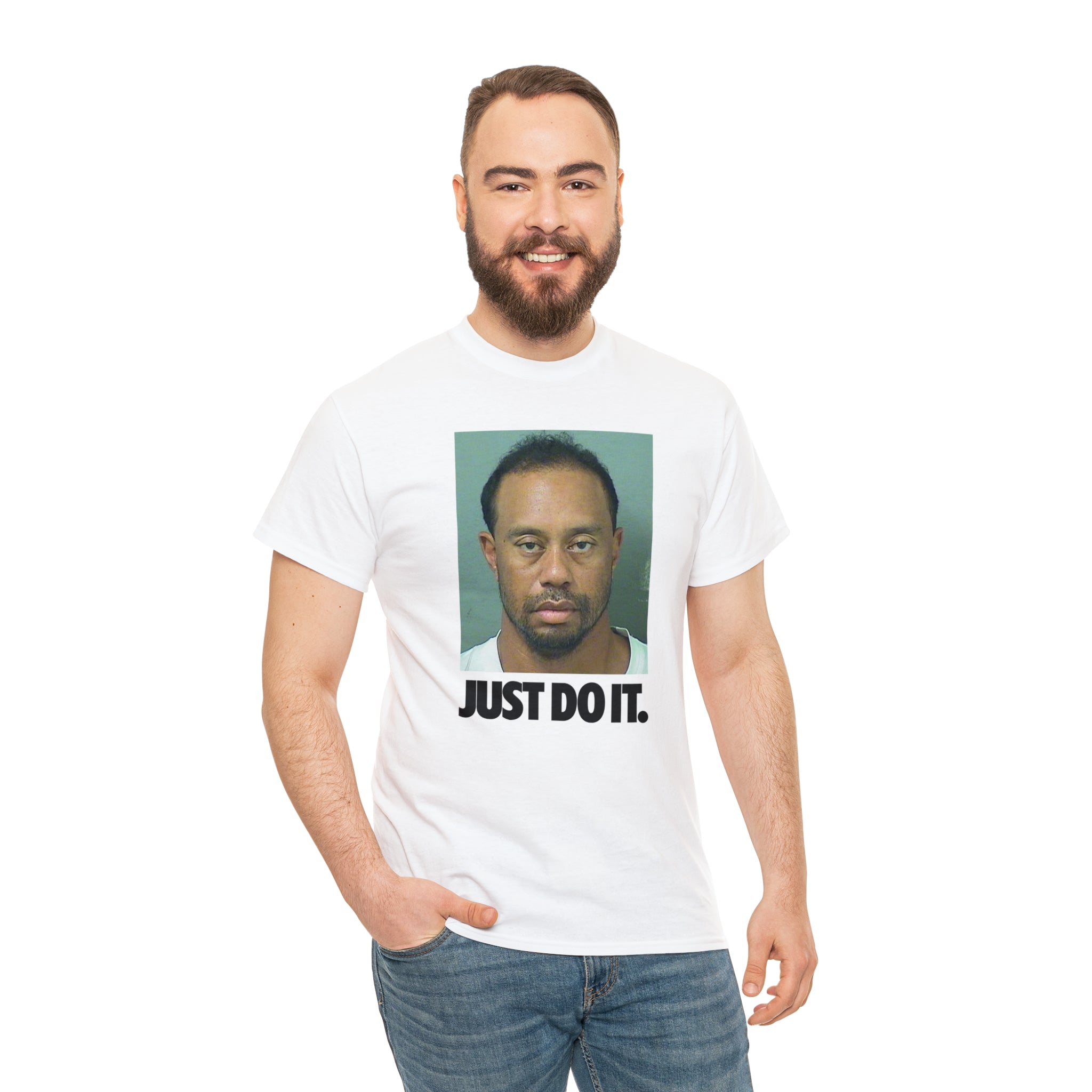 Just Do it Tiger Woods DUI Mugshot - Unisex Heavy Cotton Tee