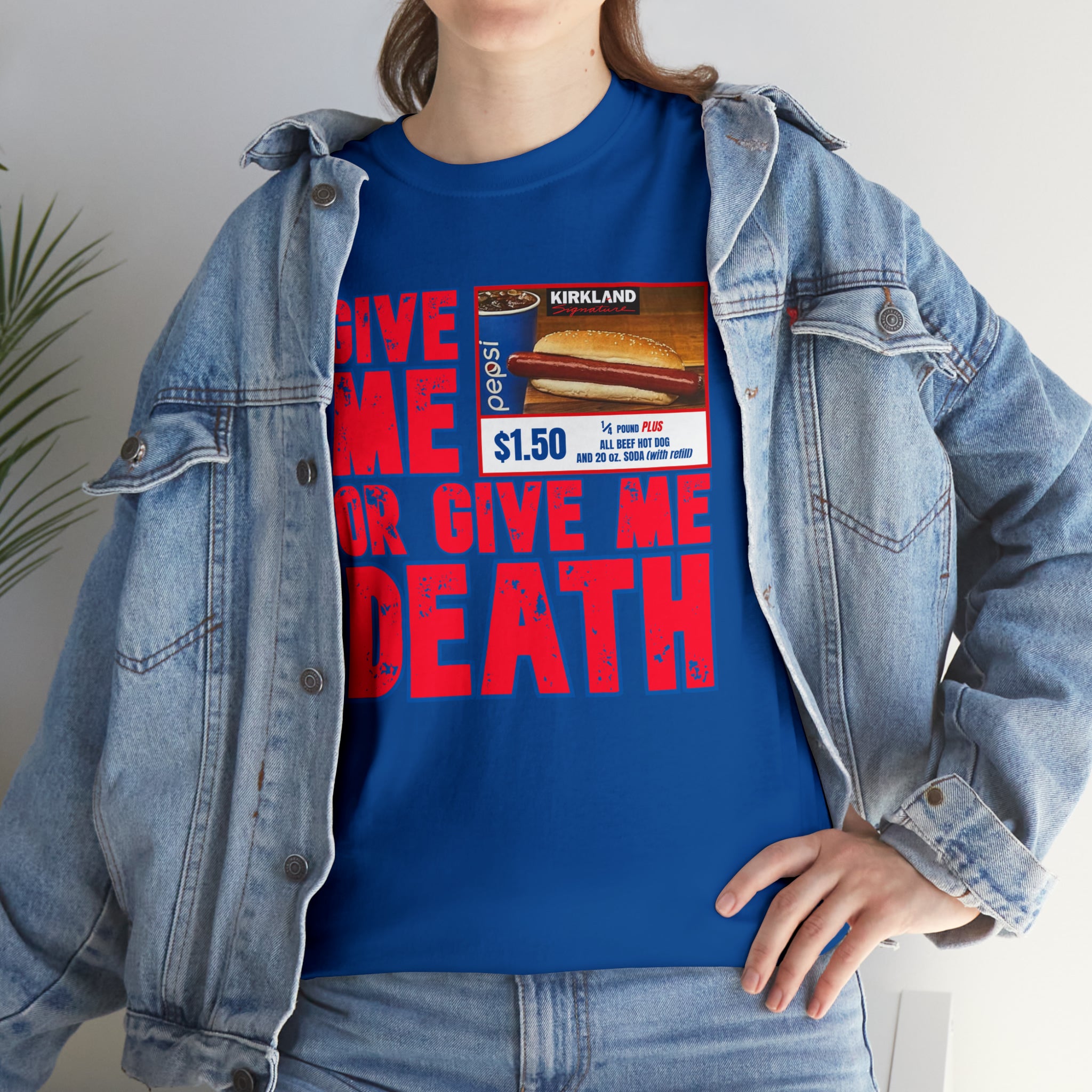 Give me costco $1.50 hotdog or give me death - Unisex Heavy Cotton Tee