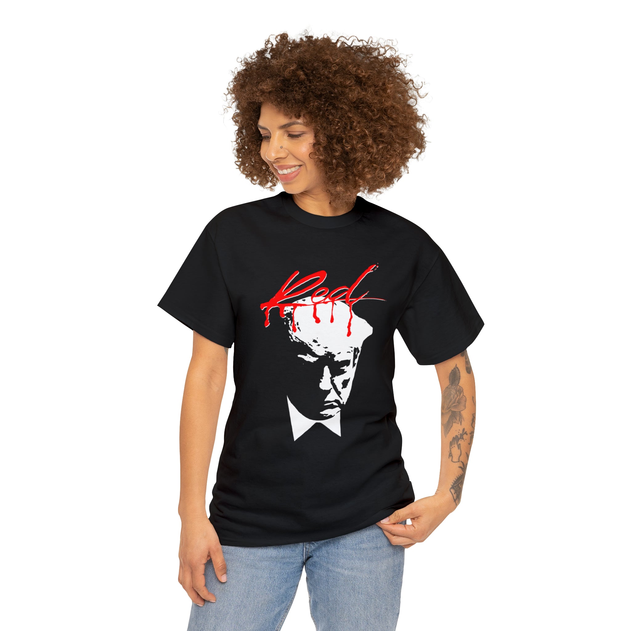 Trump Mugshot Whole Lotta Red Album Cover- Unisex Heavy Cotton Tee