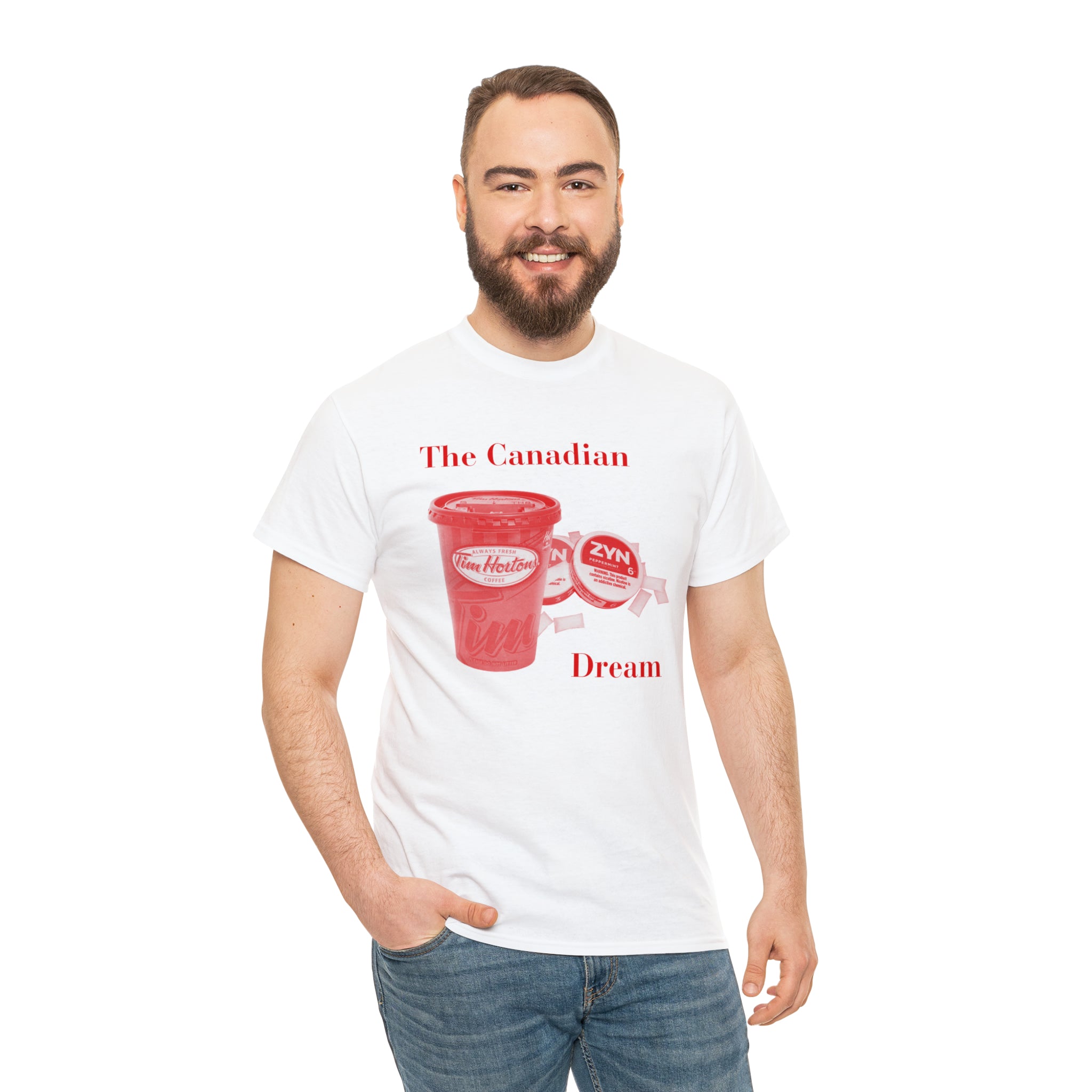 The Canadian Dream Tim Hortons Coffee and Zyns 6mg - Unisex Heavy Cotton Tee