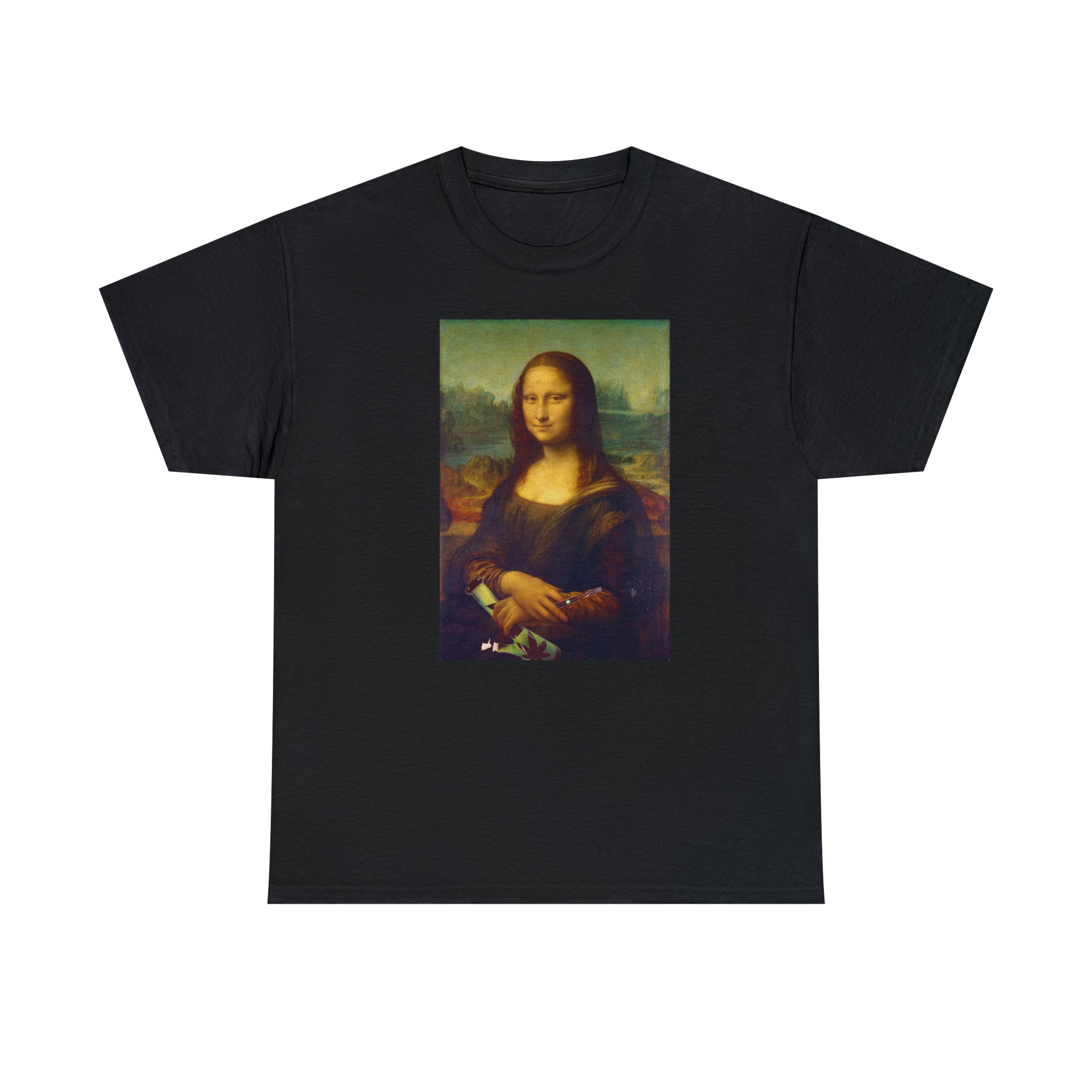 Mona Lisa with Dab Pen and Bong - Unisex Heavy Cotton Tee