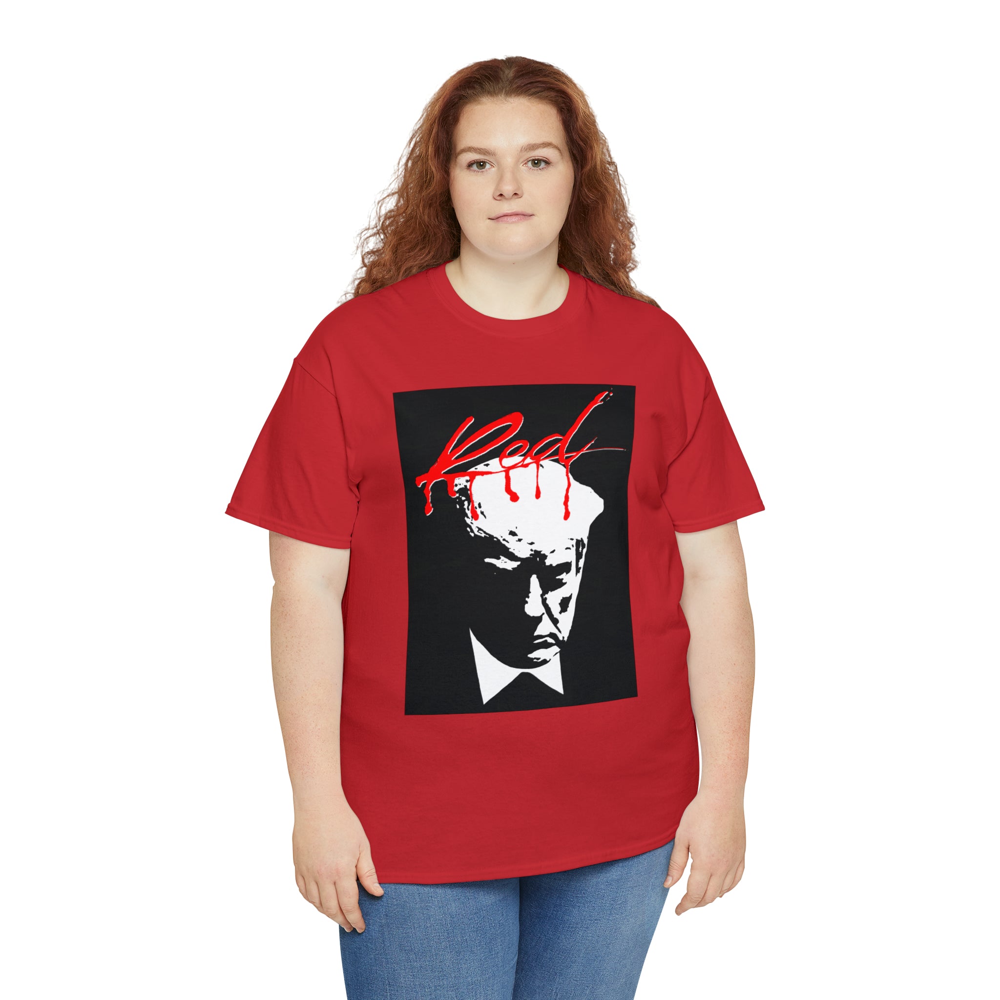 Trump Mugshot Whole Lotta Red Album Cover- Unisex Heavy Cotton Tee