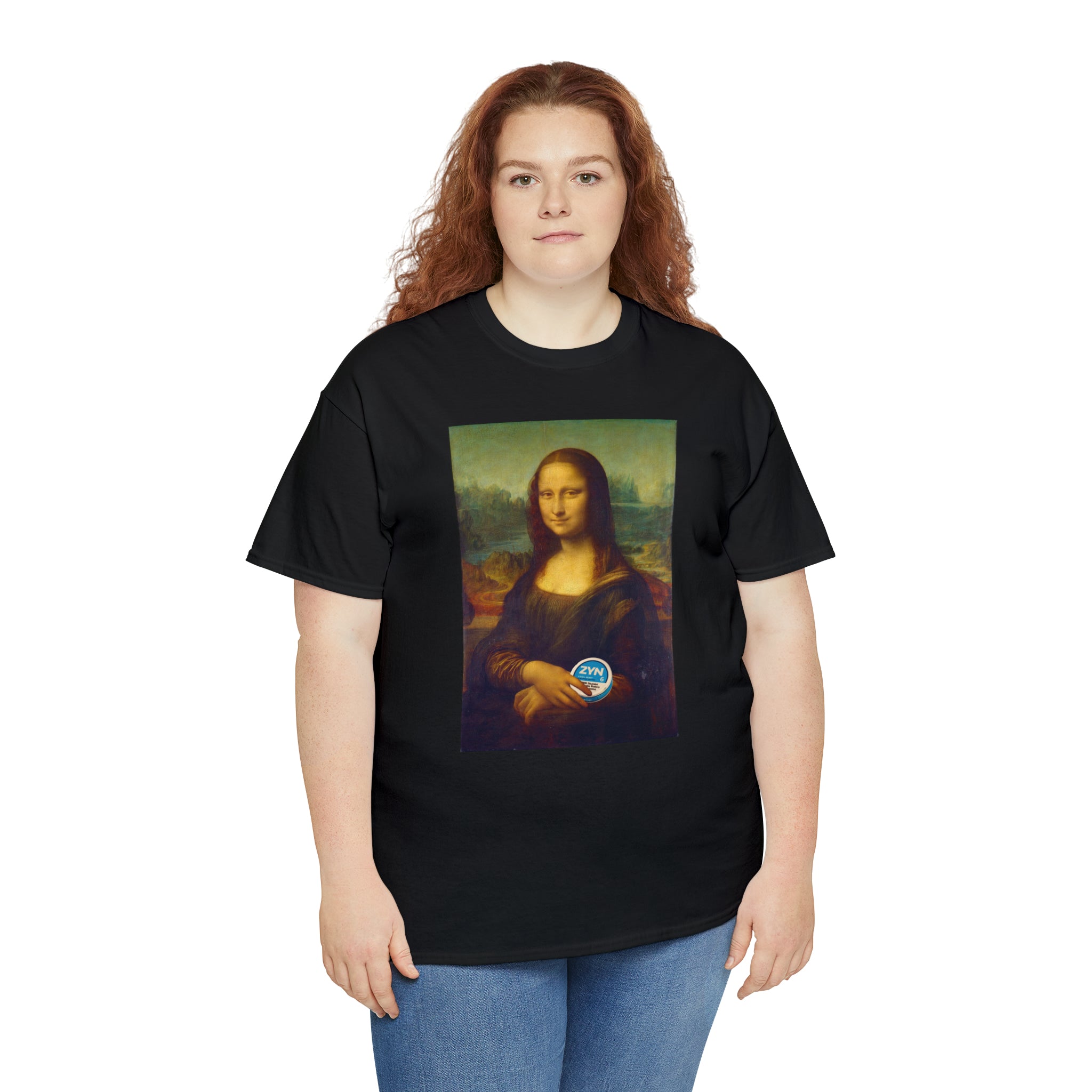 Mona Lisa with Zyns - Unisex Heavy Cotton Tee