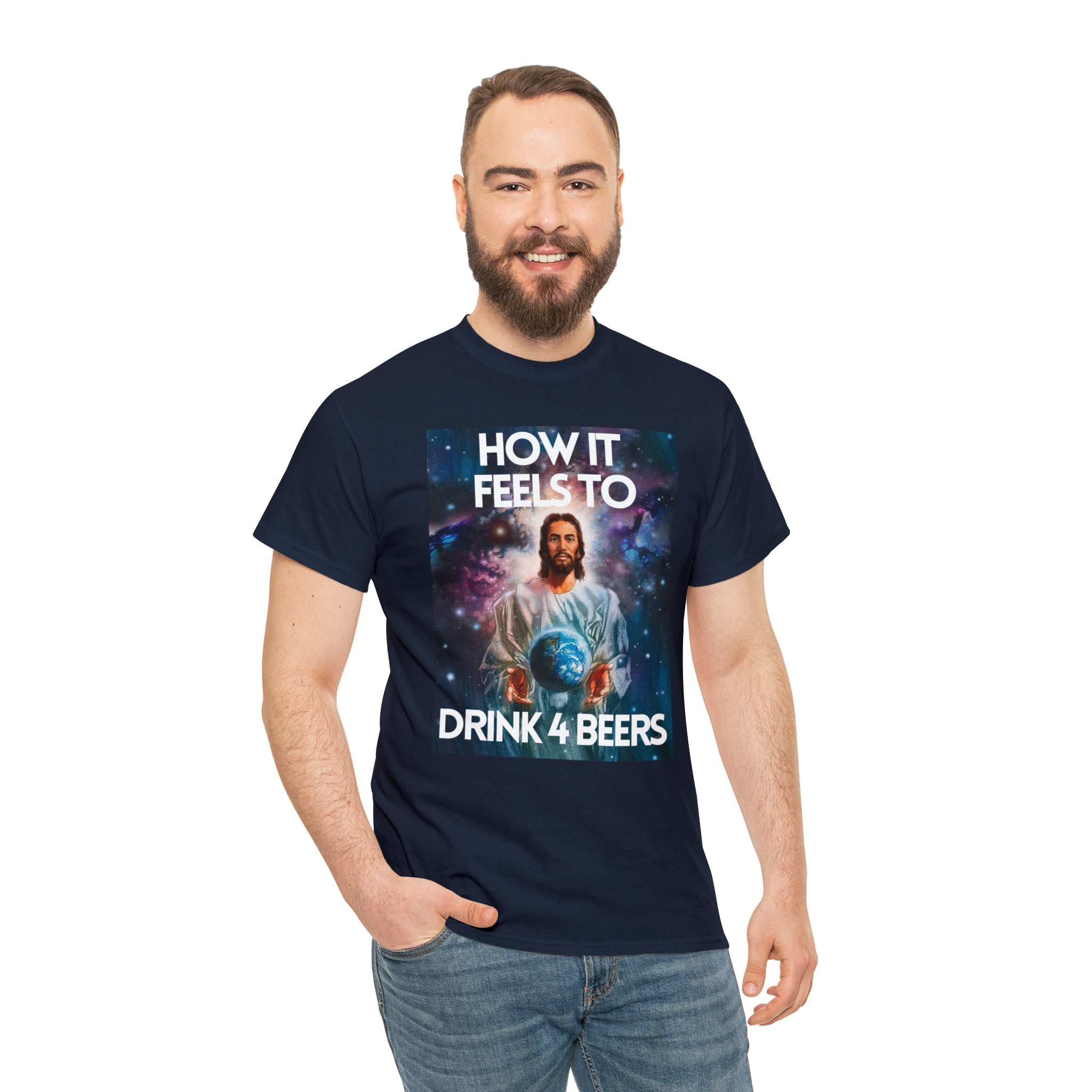 How it feels to drink 4 beers - Unisex Heavy Cotton Tee