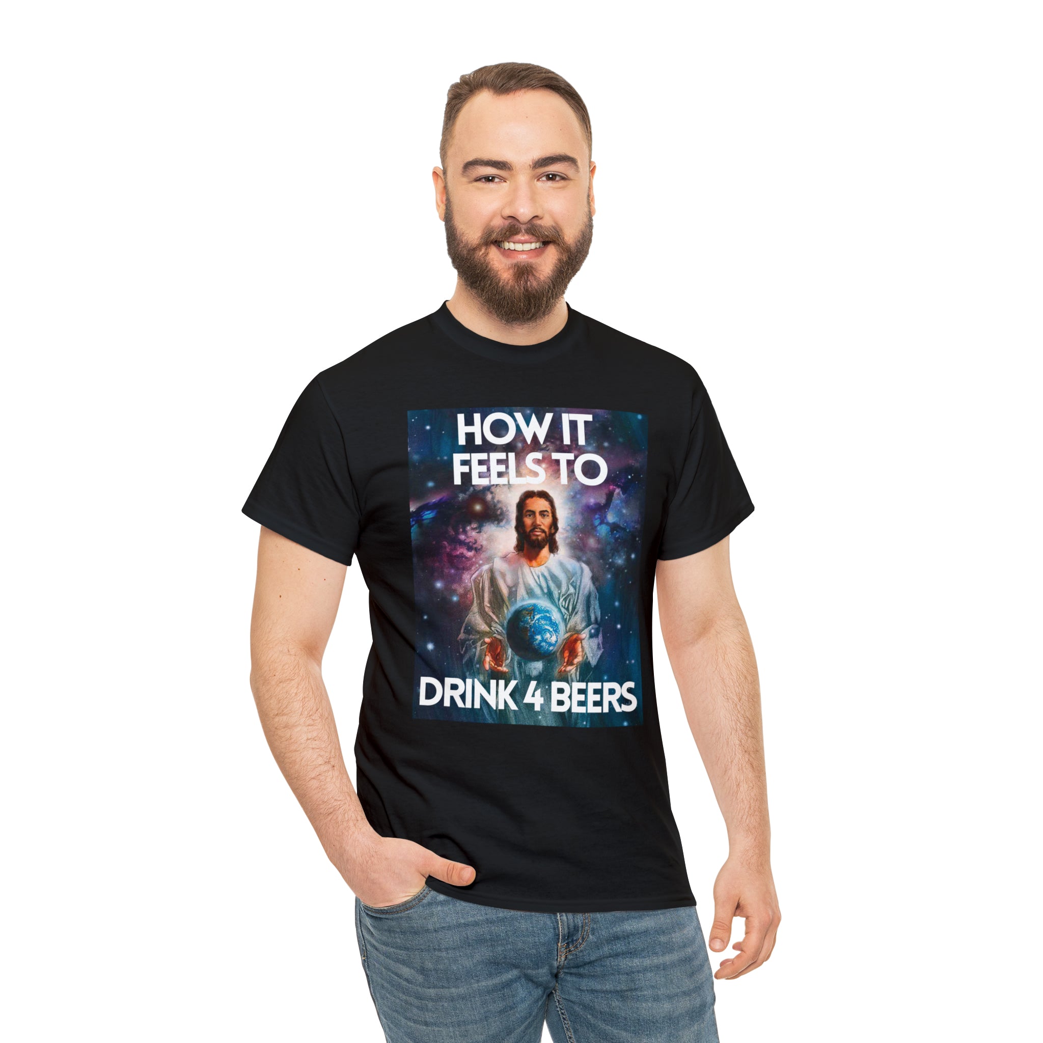 How it feels to drink 4 beers - Unisex Heavy Cotton Tee