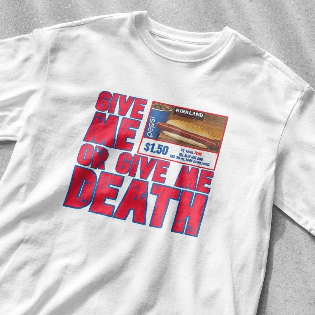 Give me costco $1.50 hotdog or give me death - Unisex Heavy Cotton Tee