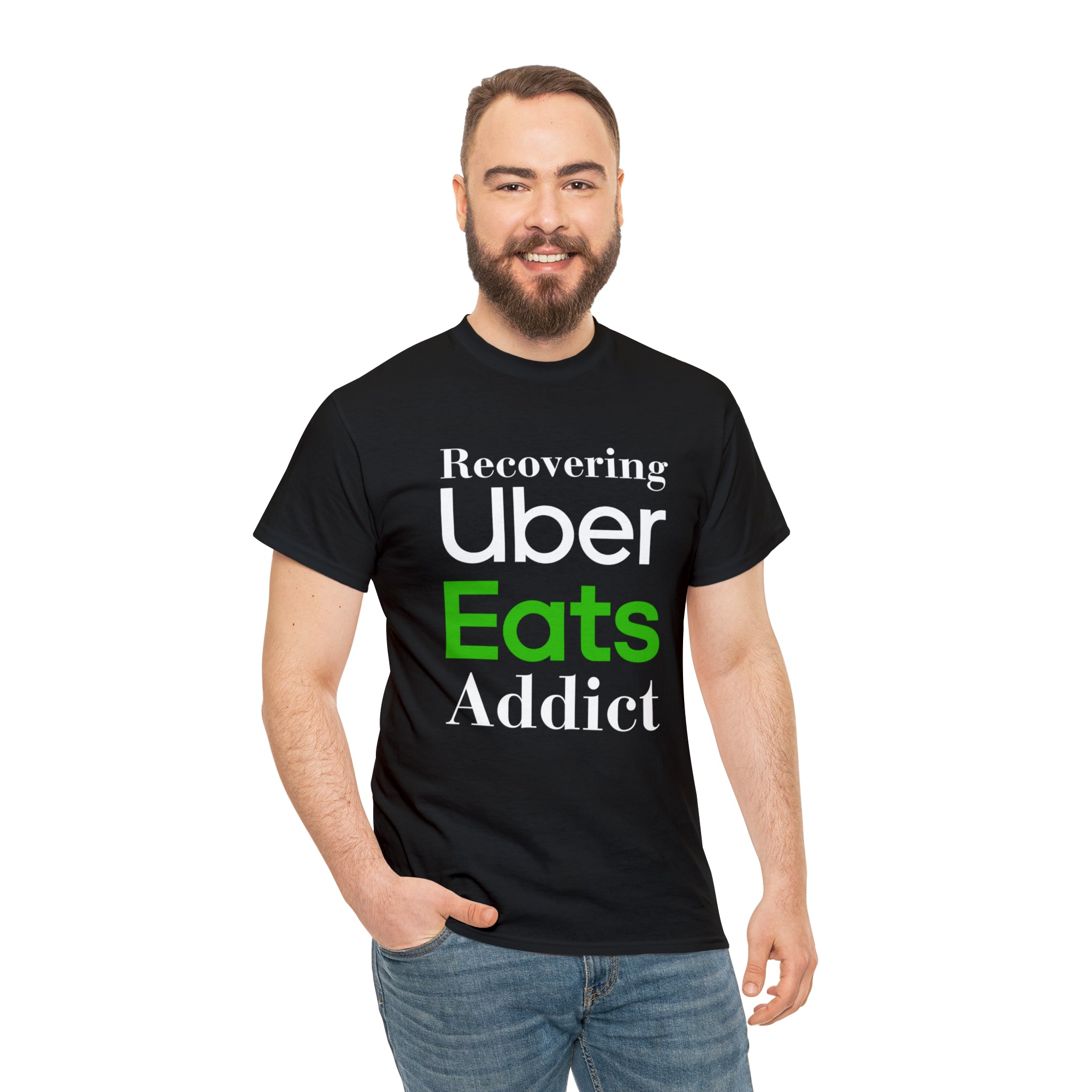 Recovering Uber Eats Addict - Unisex Heavy Cotton Tee