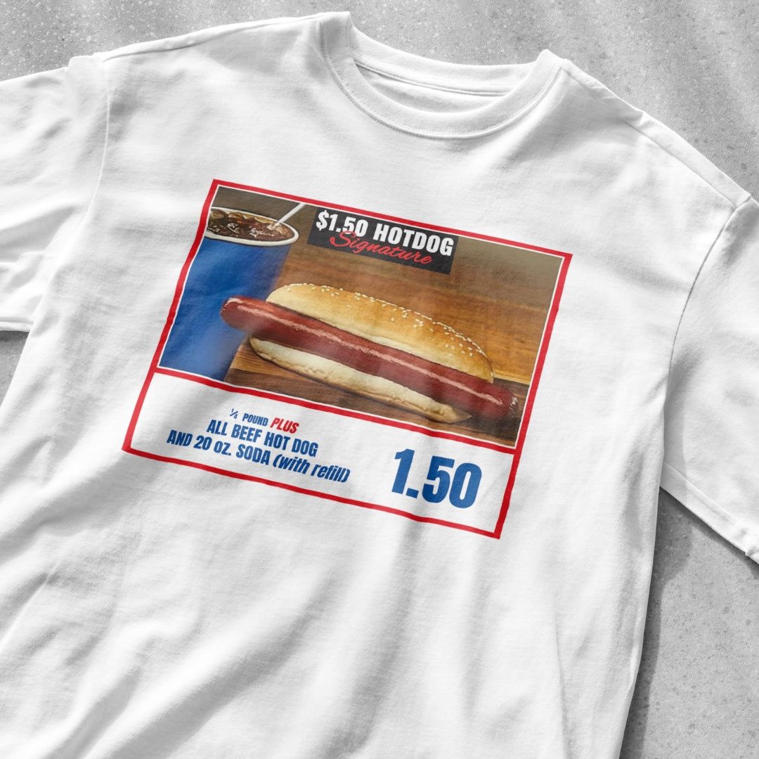 Costco Hotdog T-Shirt (with back quote) - Unisex Heavy Cotton Tee