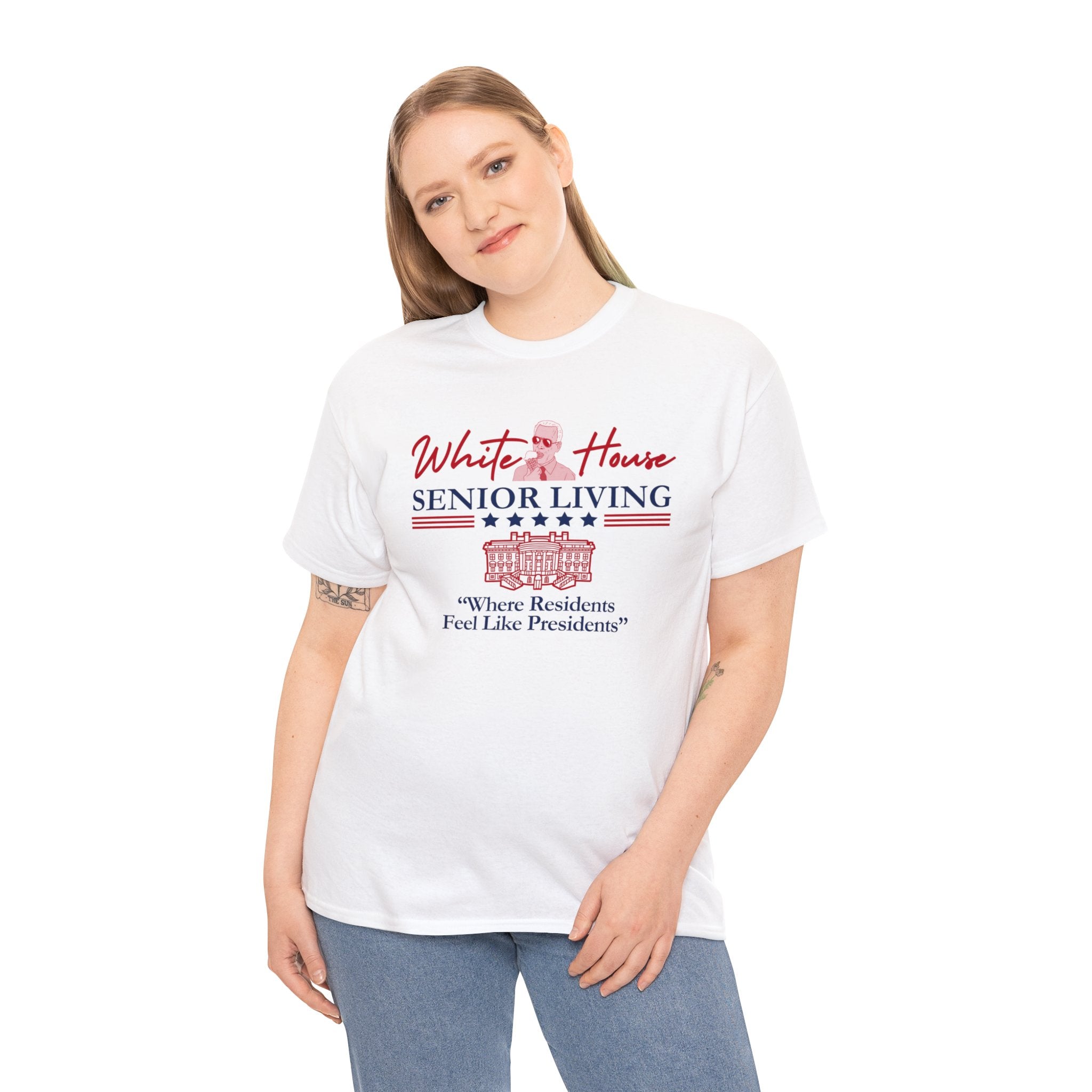 White House Senior Living "Where Residents Feel Like Presidents" - Unisex Heavy Cotton Tee