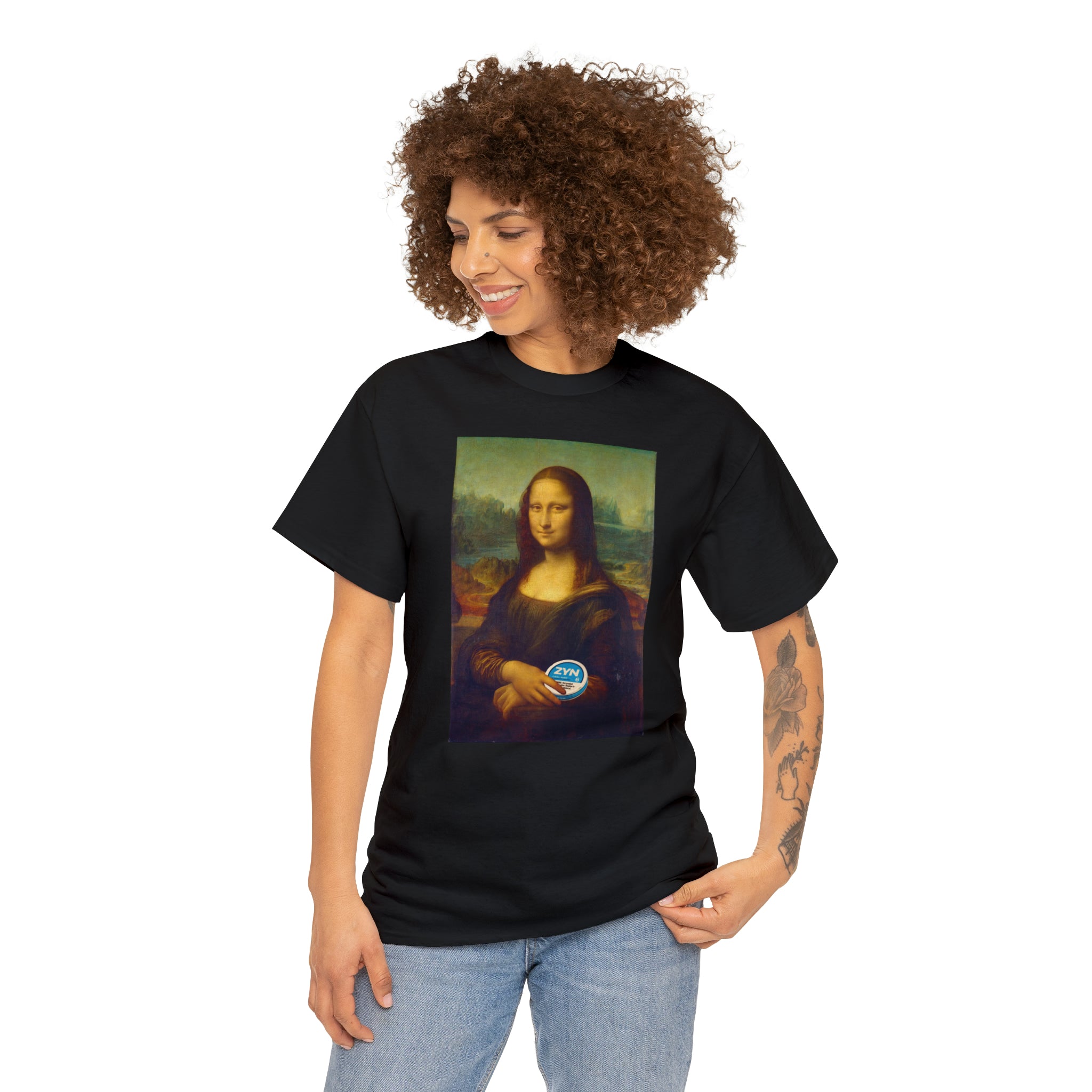 Mona Lisa with Zyns - Unisex Heavy Cotton Tee